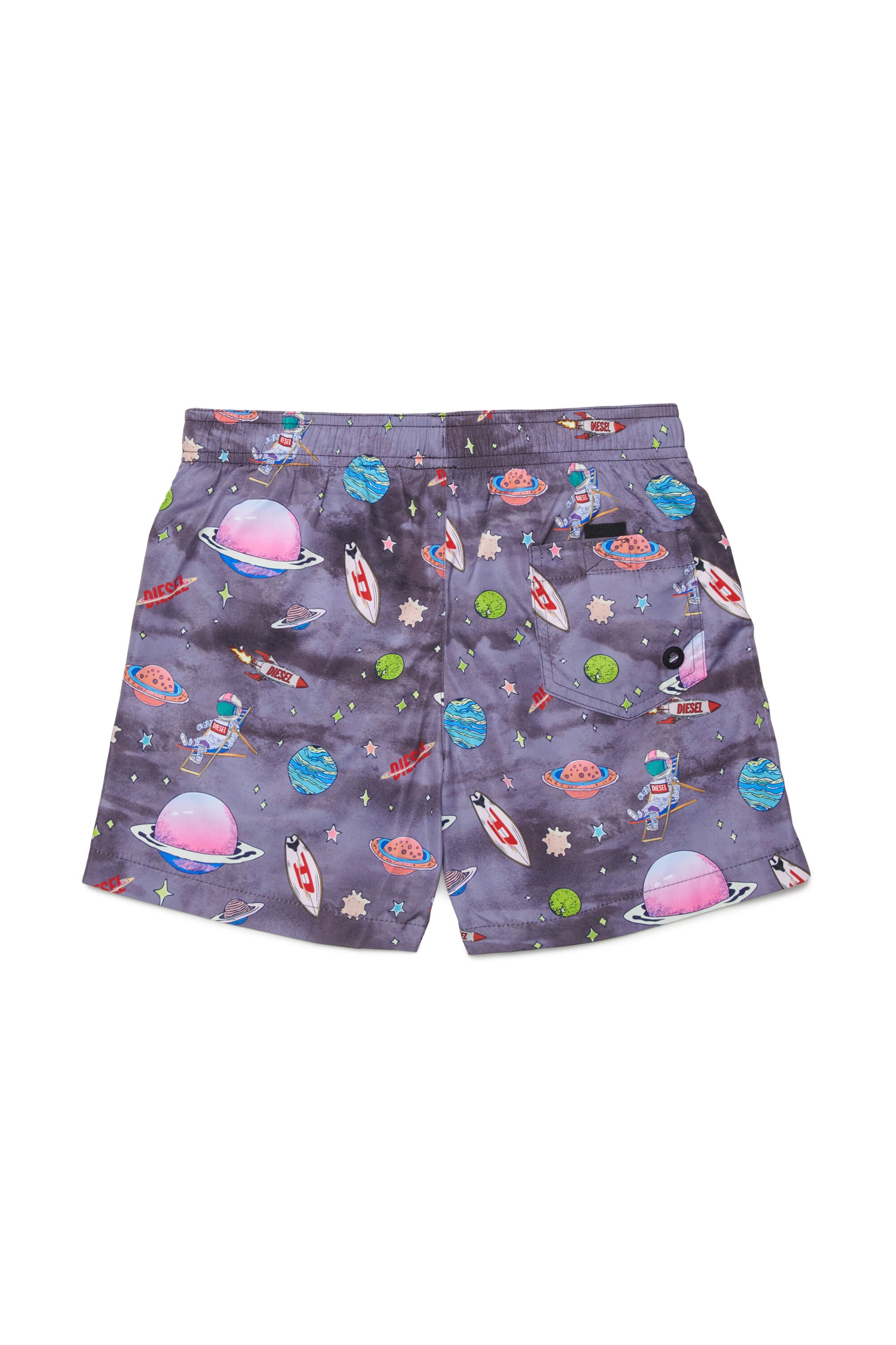 Diesel - MISPACE, Male's Swim shorts with all-over space print in ブラック/バイオレット - 2