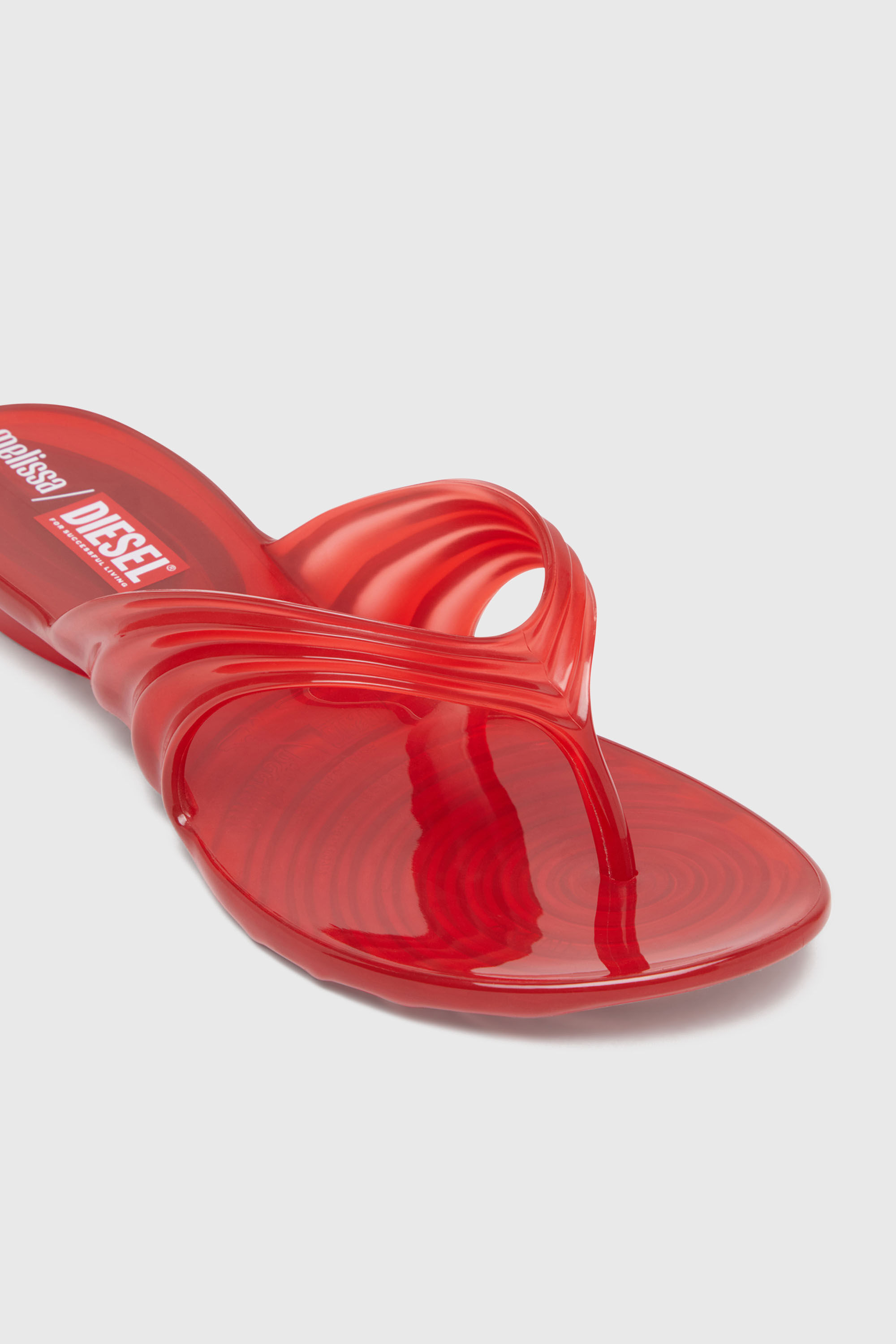 Diesel - MELISSA QUANTUM THONG, Female's Sculptural flip-flops in Melflex&reg; in レッド - 7