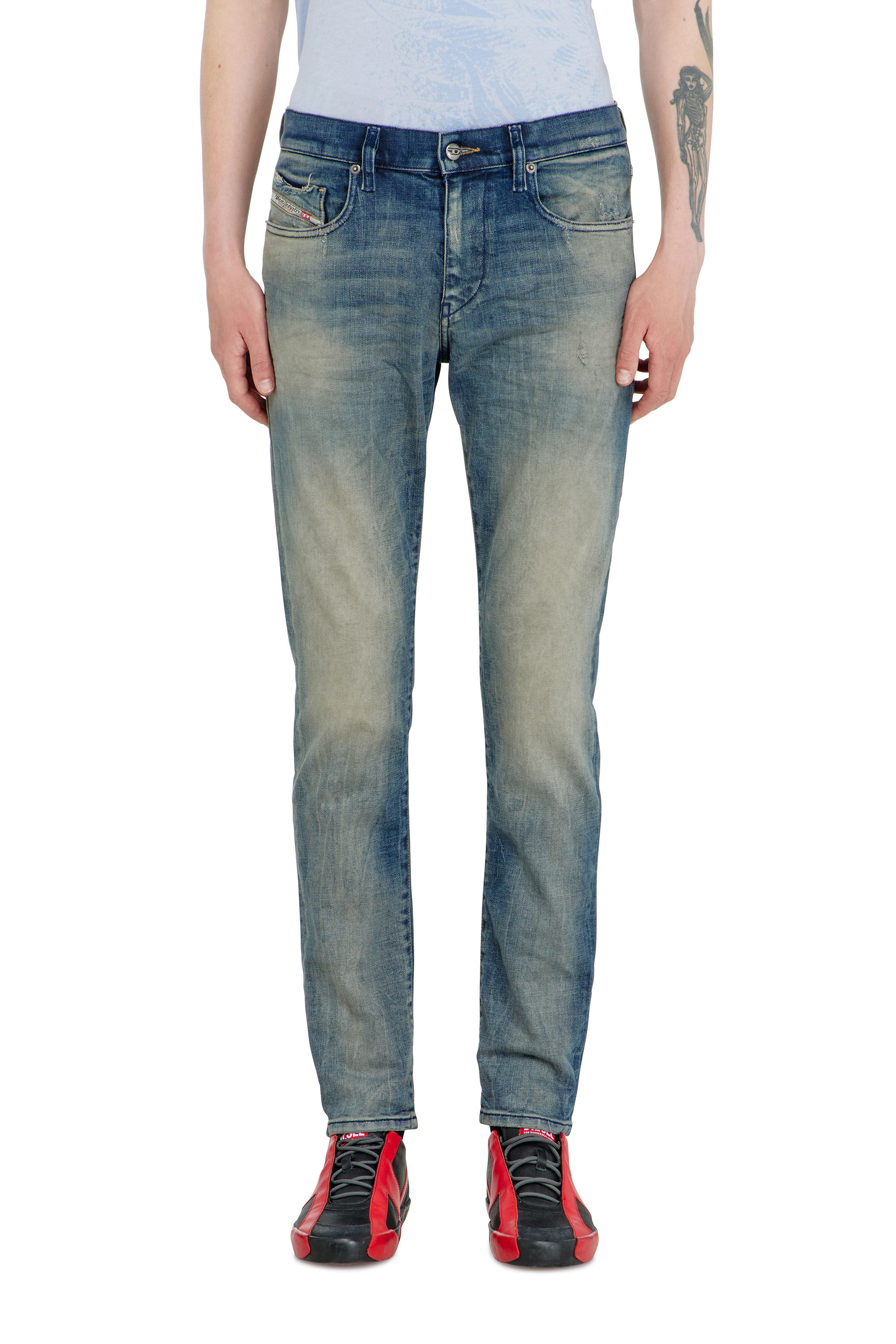 Diesel - Male's Slim Jeans 2019 D-Strukt 09N45, ミディアムブルー - 4