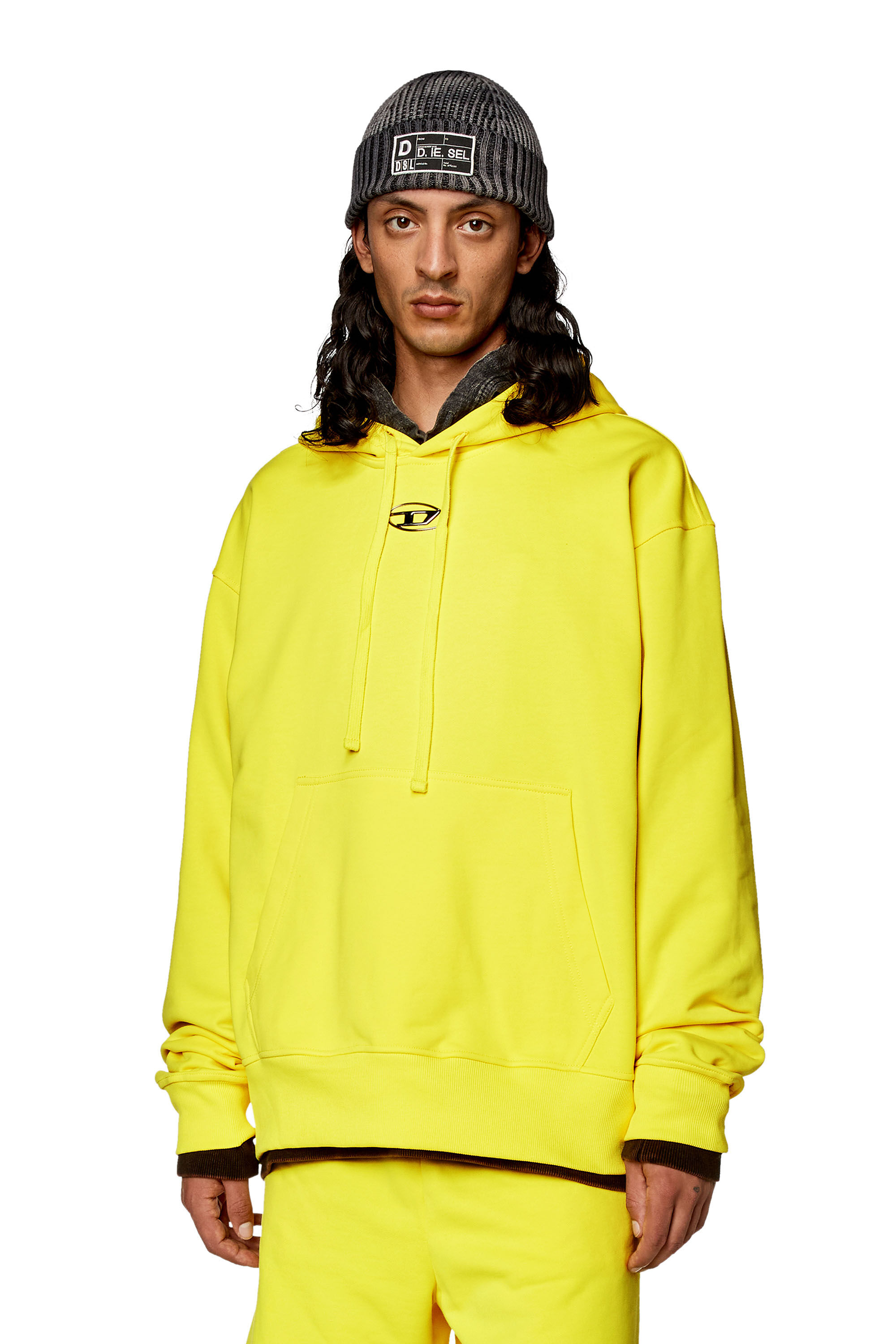 アメージングタイランド・グランドセール S-MACS-HOOD-OD スウェットパーカーオーバルＤ｜イエロー｜メンズ｜DIESEL ウェア