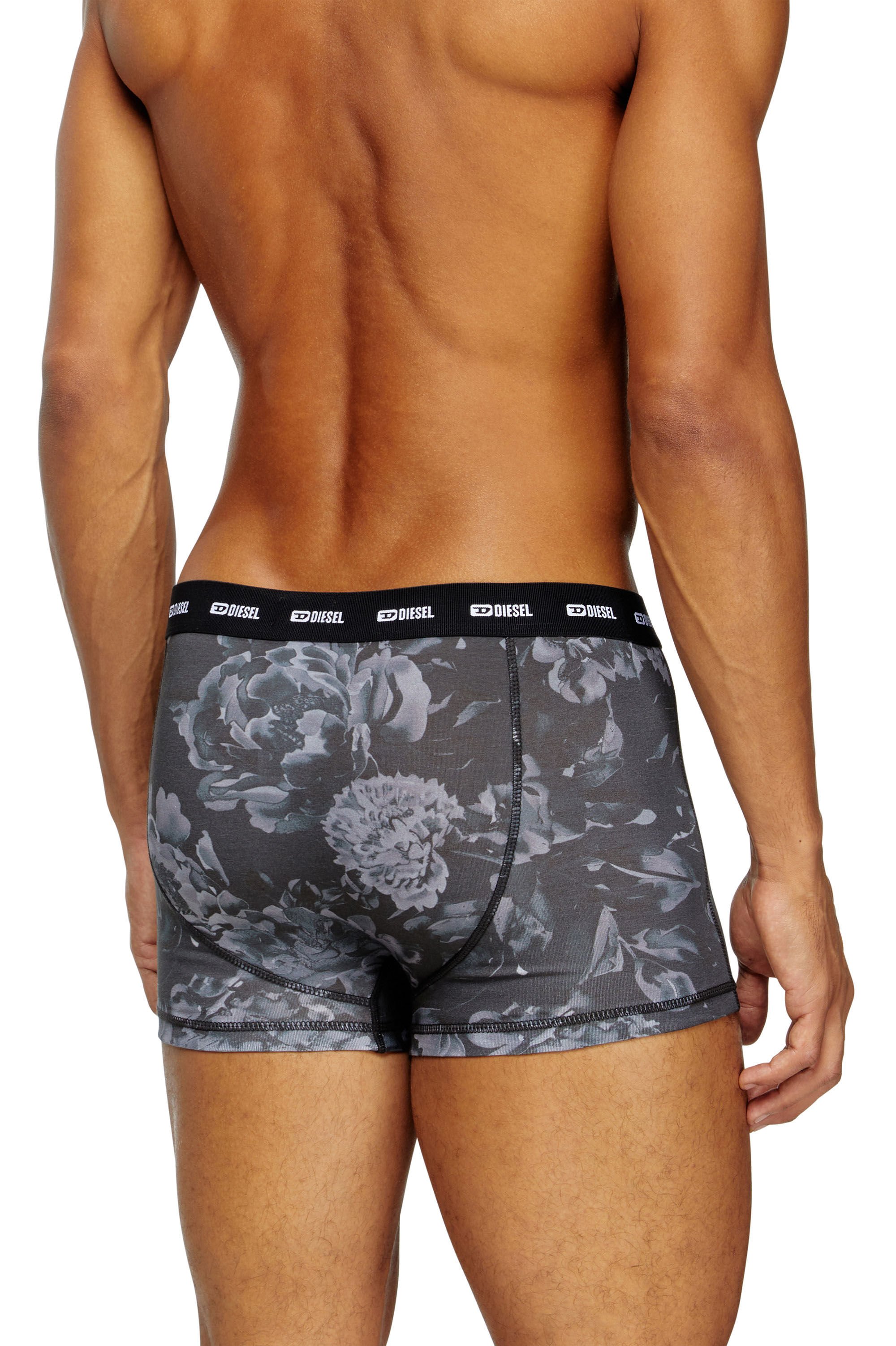 Diesel - DAMIEN-UTLT-3PACK, Male's 3-pack boxer briefs with floral motif in ブラック - 4