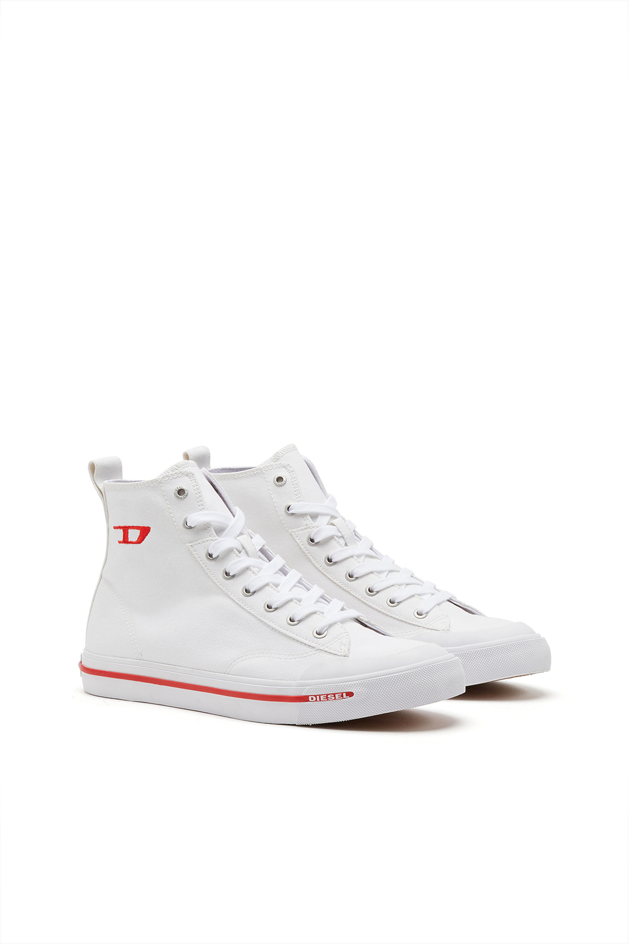 Diesel - S-ATHOS MID, Male's ハイカットスニーカー - S-Athos Mid in ホワイト/レッド/ブルー - 3