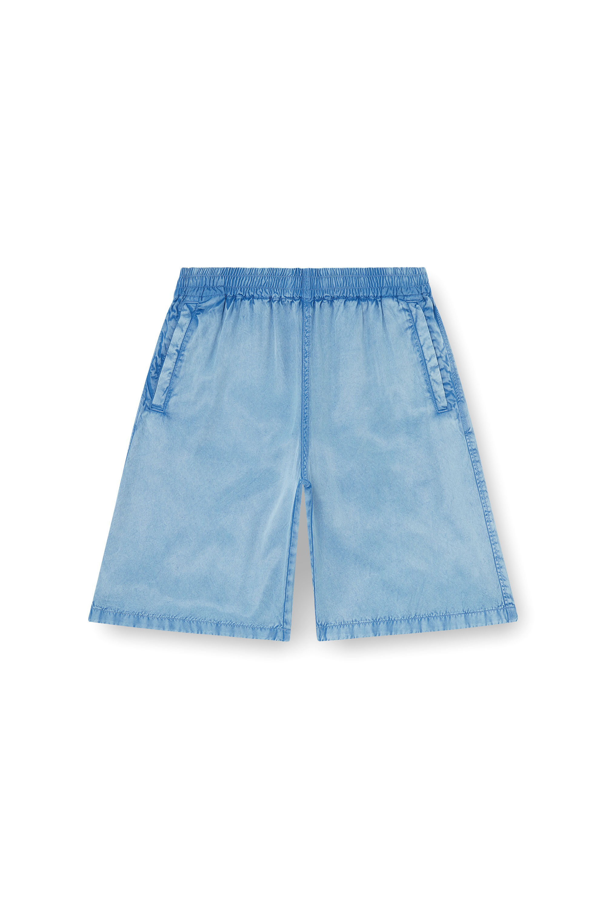 Diesel - P-HOLG, Male's Shorts in denim-effect satin in ブルー - 2