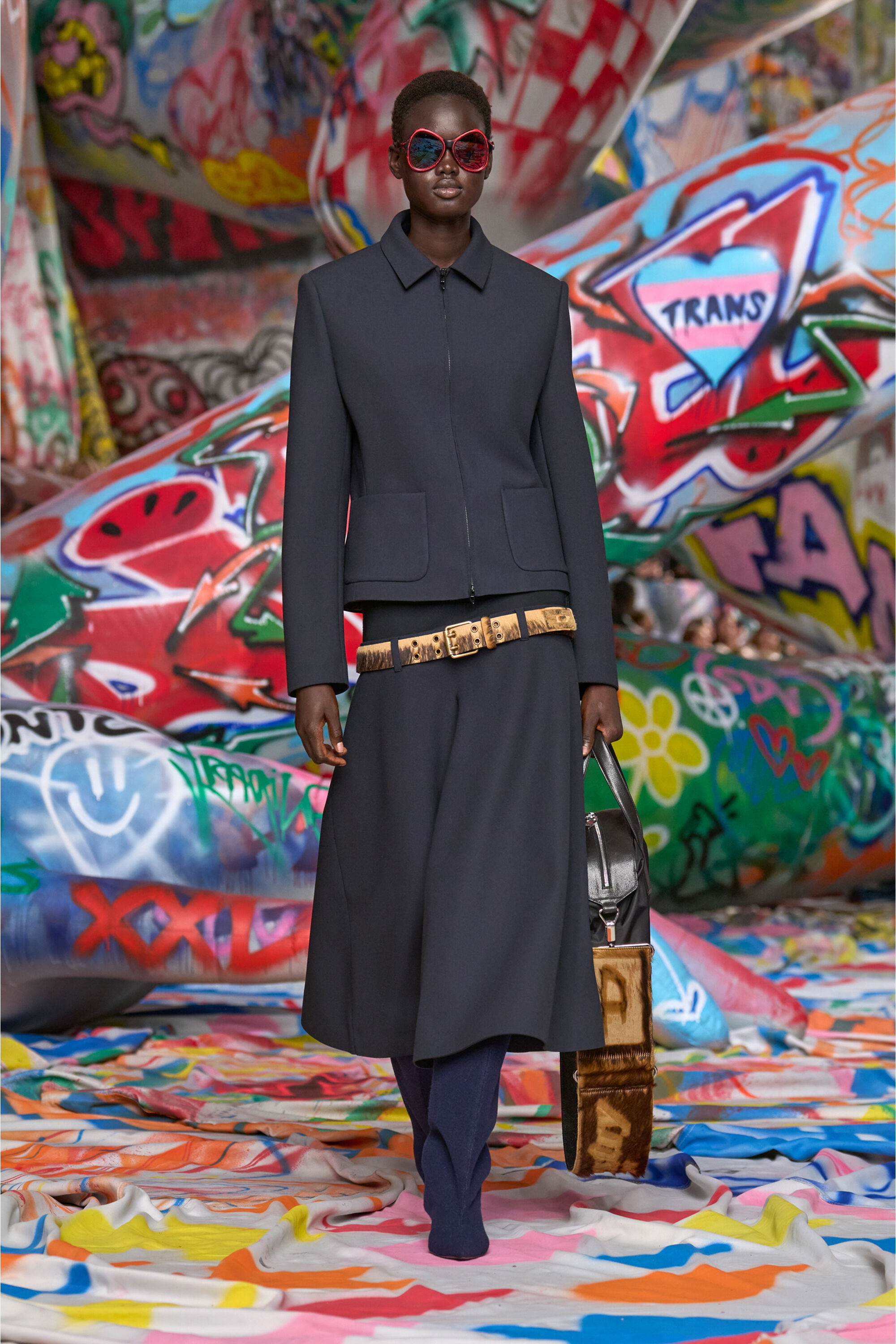 G-CESARA-BOND Collared jacket in neoprene-bonded fabric｜ブルー