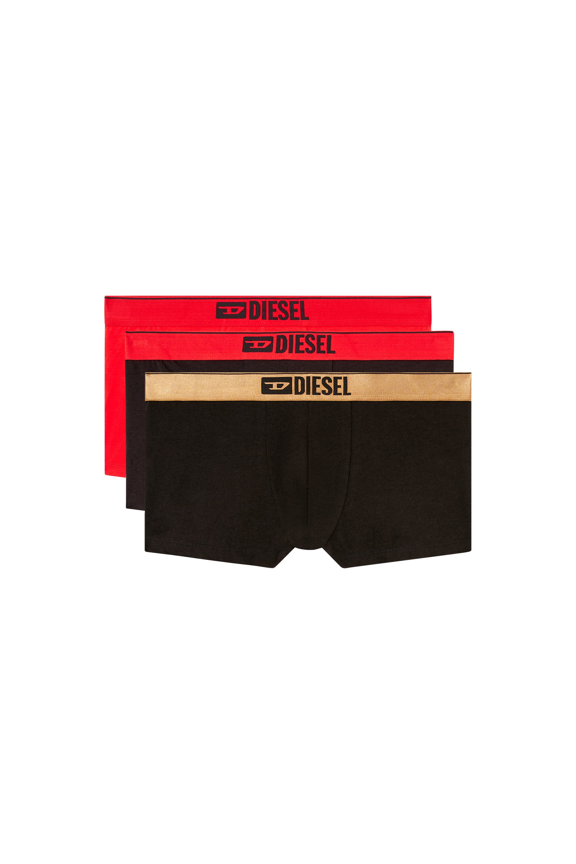 Diesel - DAMIEN-GFT-3PACK, Male's Three-pack metallic boxer in ブラック/レッド - 2