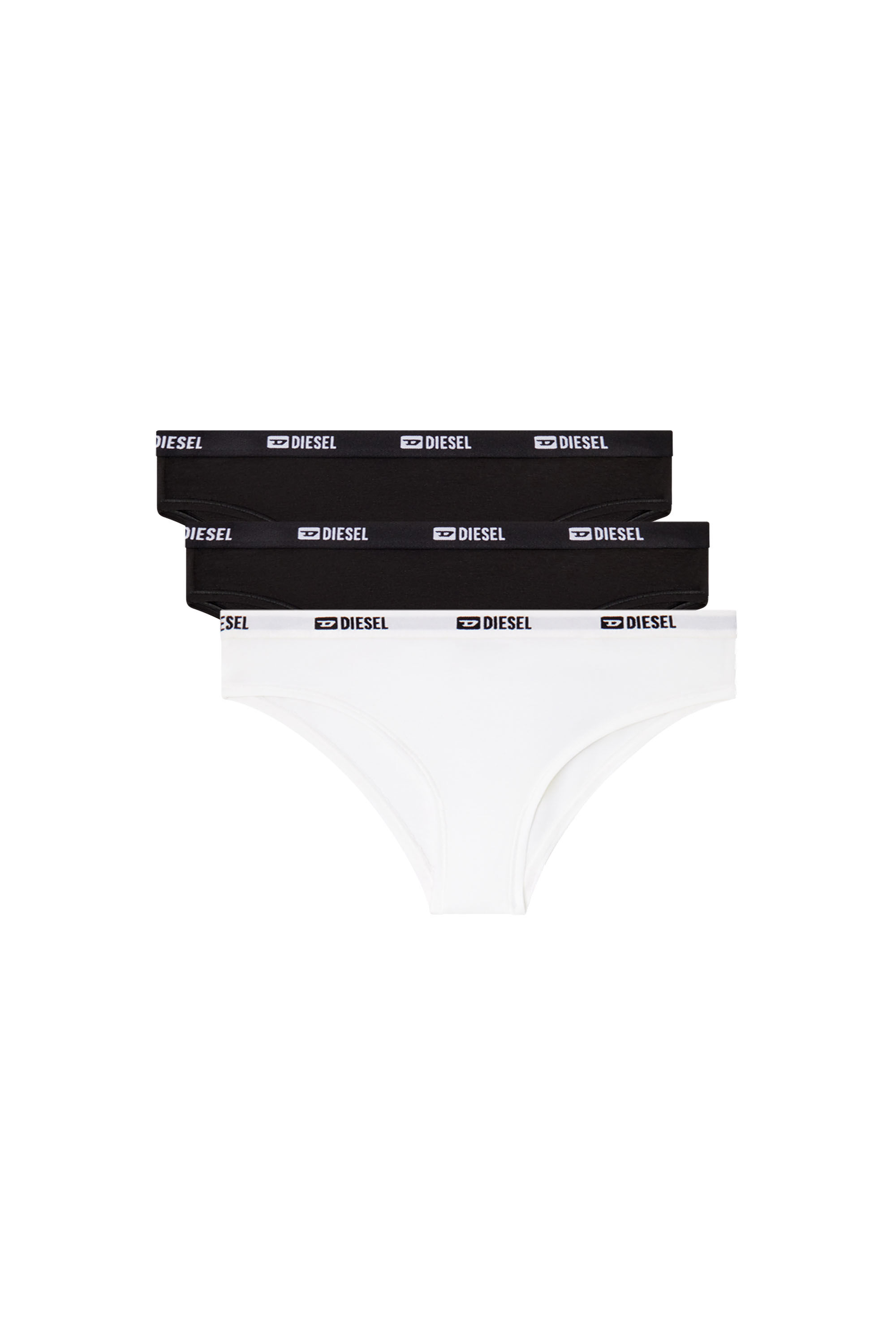 Diesel - MARTA-D-BOX-3PACK, Female's Three-pack briefs with slim logo waist in ブラック/ホワイト - 2