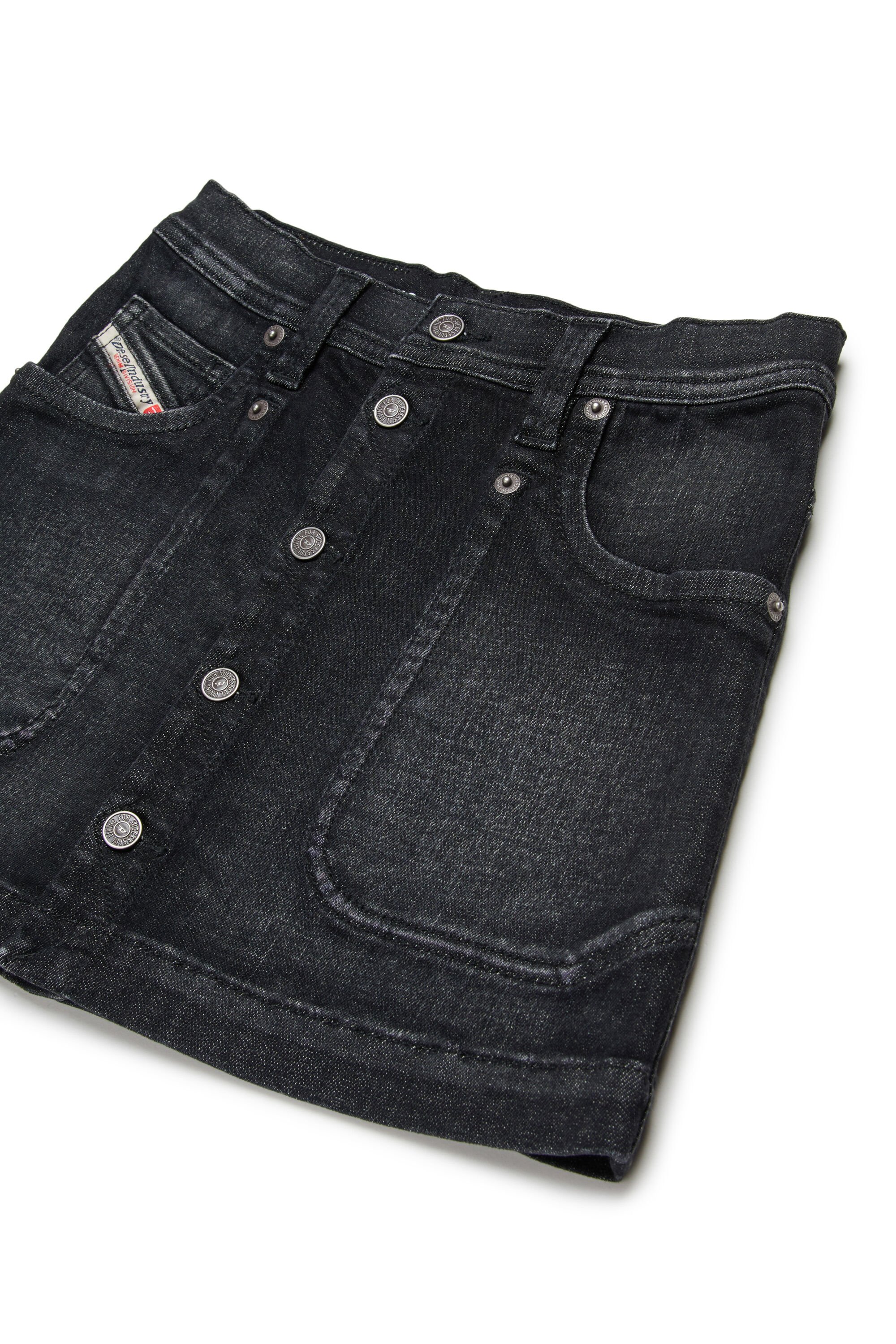 Diesel - GEALBUS, Female's デニムスカート in ブラック/ダークグレー - 3