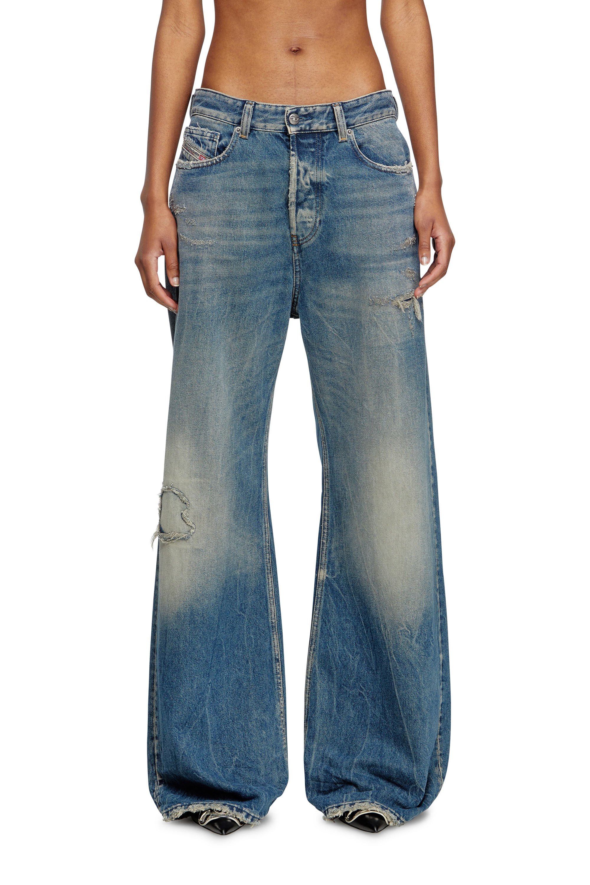 Diesel - Female's Relaxed Jeans 1996 D-Sire 09M28, ミディアムブルー - 3