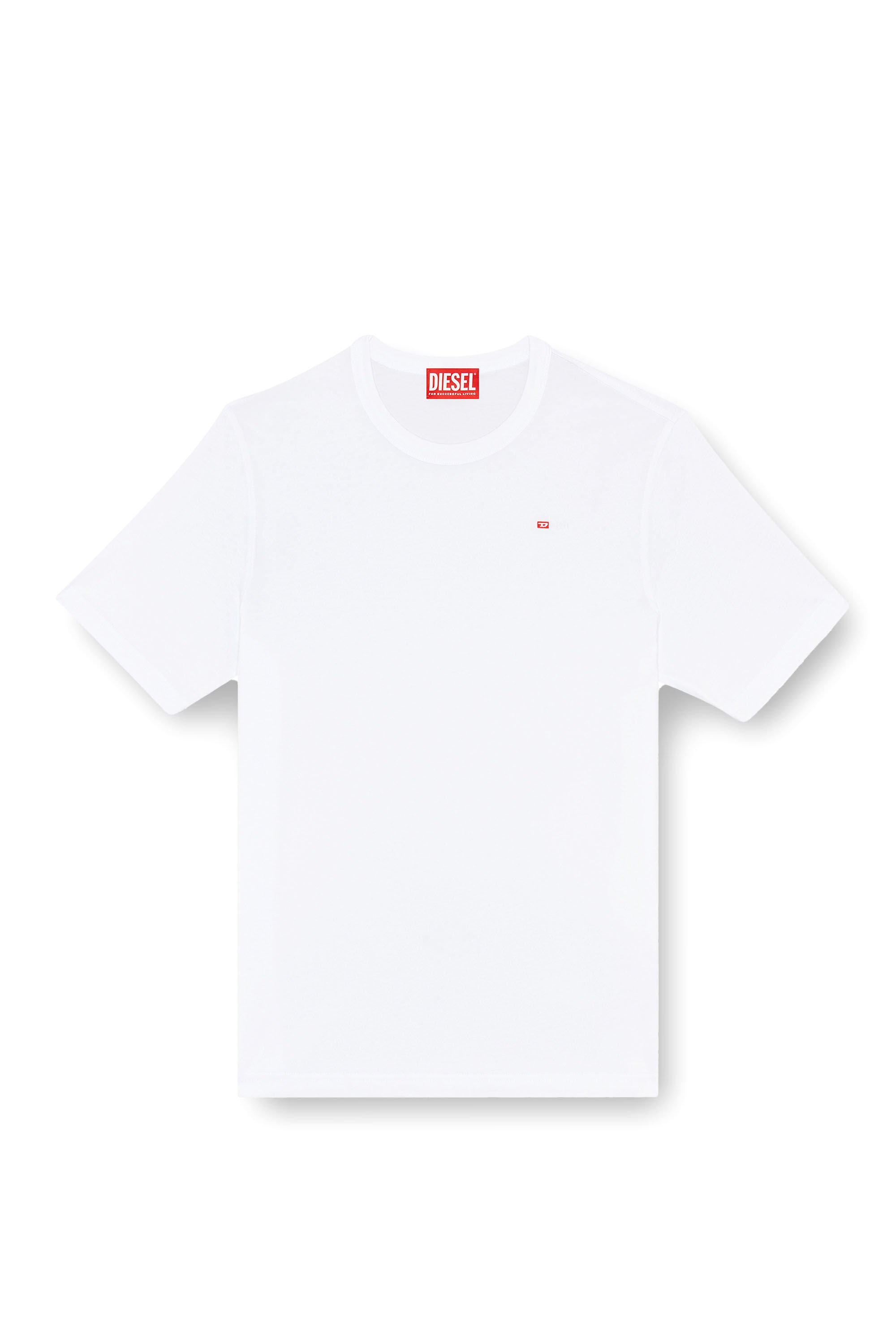 Diesel - T-ADJUST-MICRODIV, Unisex's T-shirt with micro-embroidered logo in ホワイト - 2