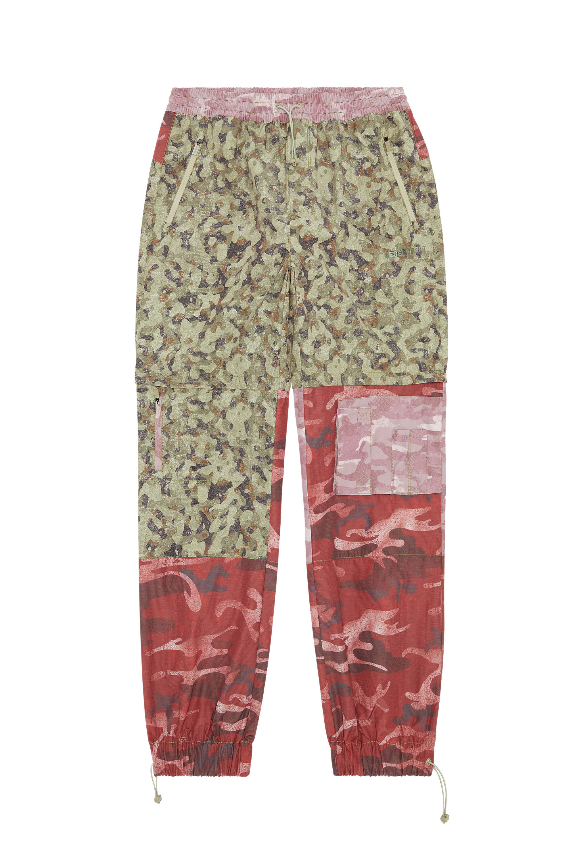 Diesel - AMWB-SIFAN-HT08, Male's パンツ ２WAY カモフラージュ DIESEL SPORT in グリーン/レッド - 5