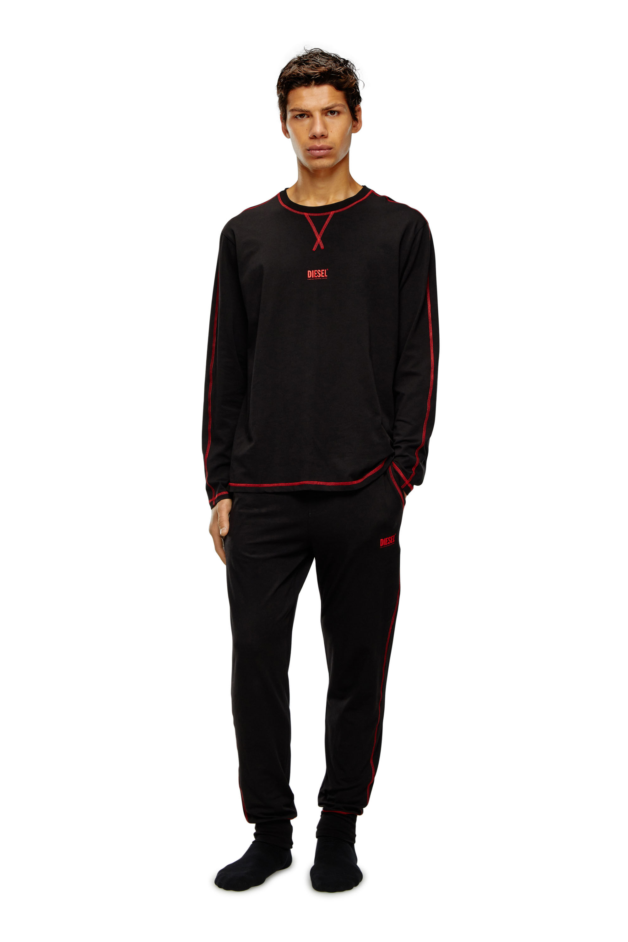 Diesel - UMSET-WILLONG, Male's ルームウェアセットアップ in ブラック - 1