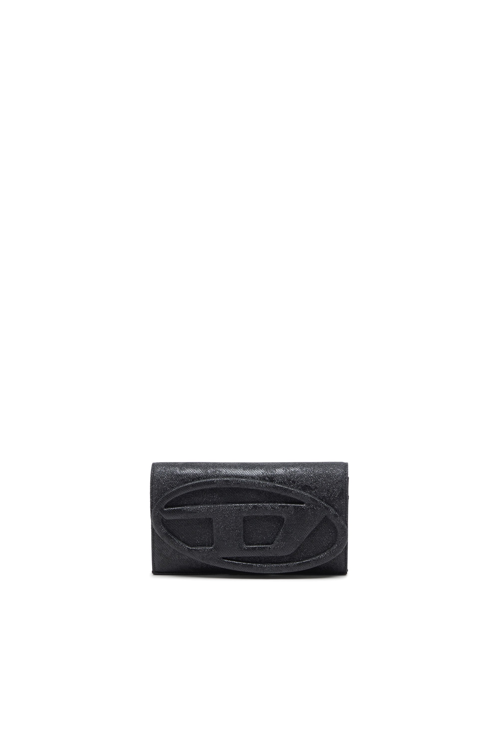 Diesel - 1DR WALLET STRAP, Female's Wallet purse in glitter-camo Lurex in ブラック - 1