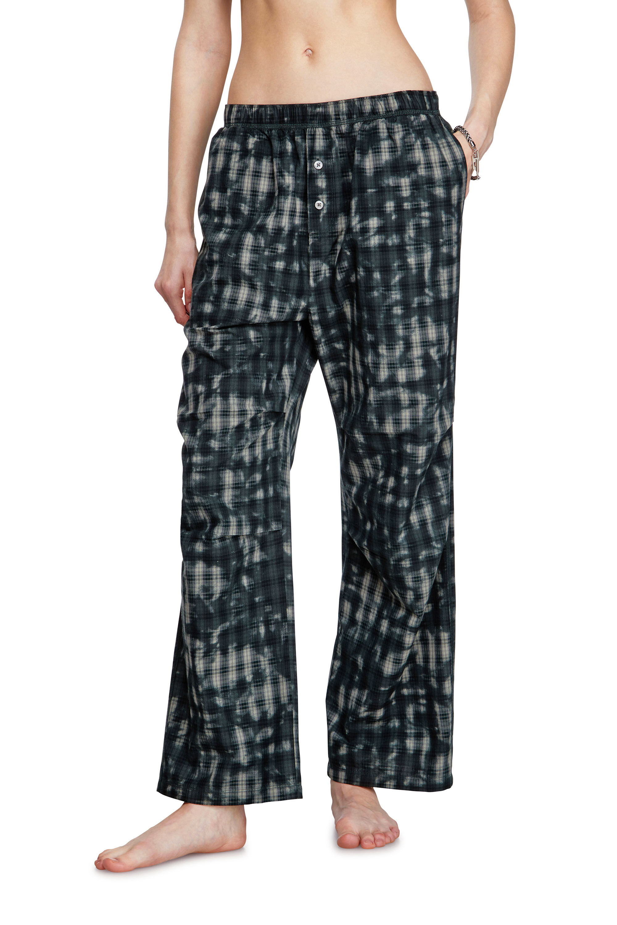 Diesel - VINCE-UTLT, Unisex's Pyjama bottoms with check print in ダークグリーン - 2