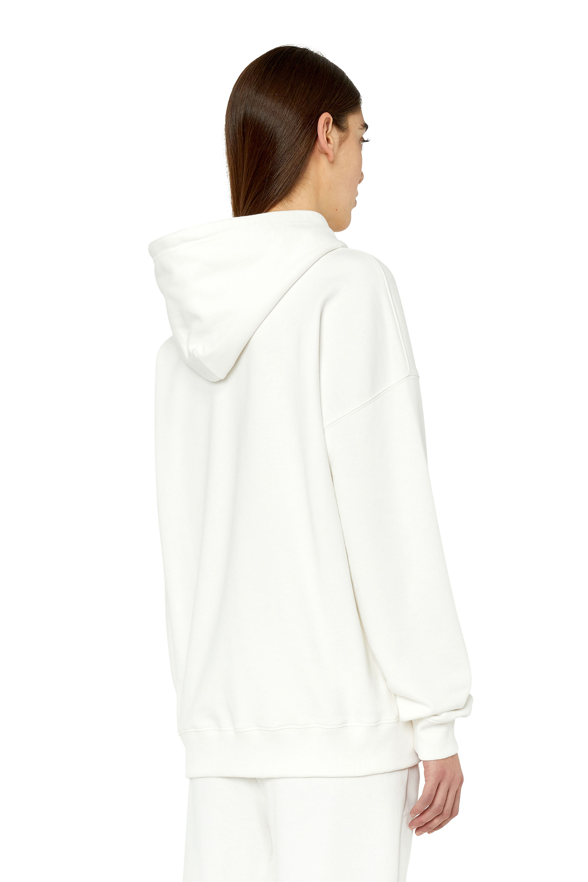 Diesel - F-REGGY-HOOD-DOVAL-PJ, Female's Hoodie with oval D patch in ホワイト - 5