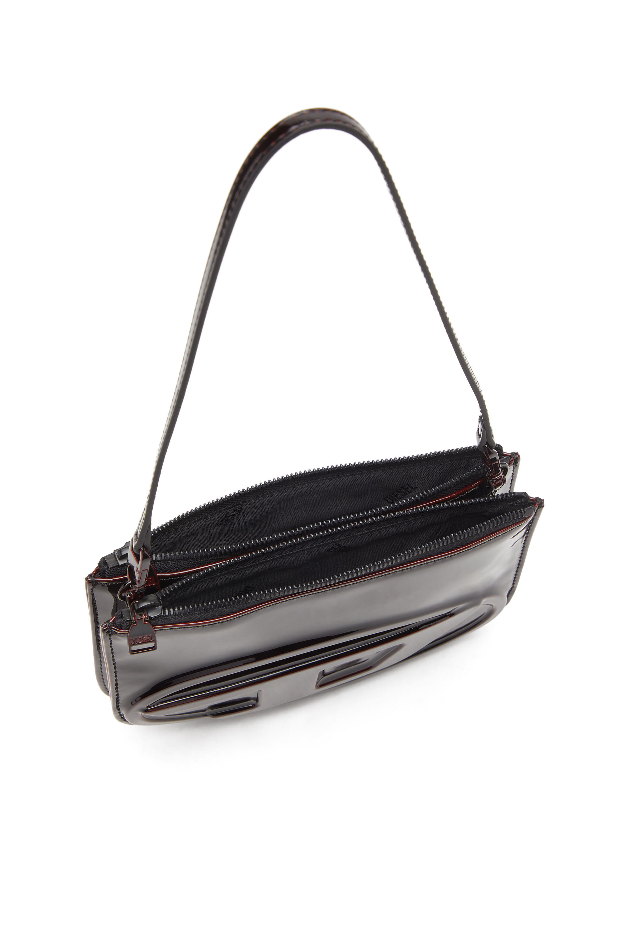 Diesel - 1DR TWIN, Female's 1DR Twin-Double-pouch shoulder bag in liquid PU in バーガンディー - 4