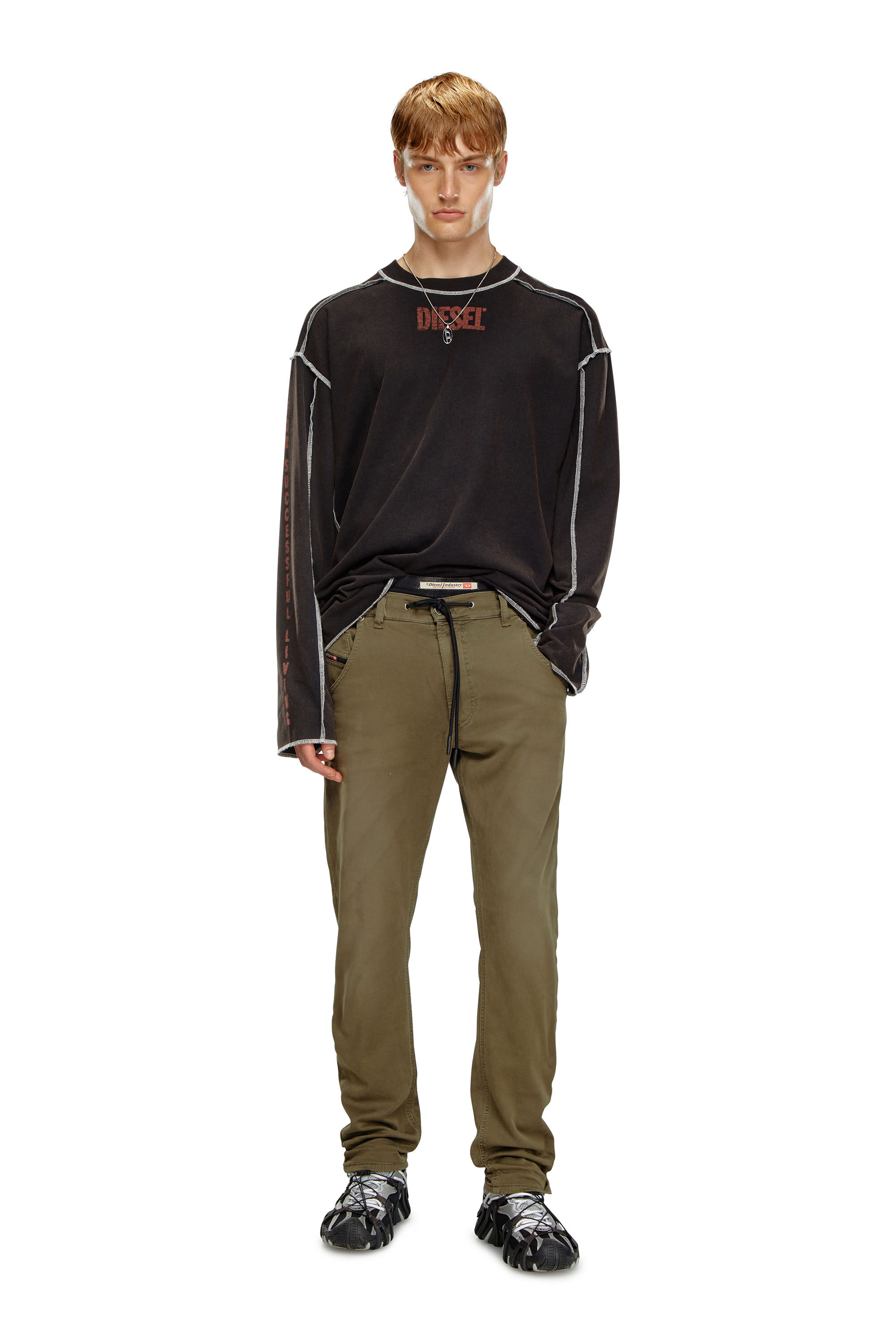 Diesel - Male's Regular 2030 D-Krooley Joggjeans® 0670M, ミリタリーグリーン - 1