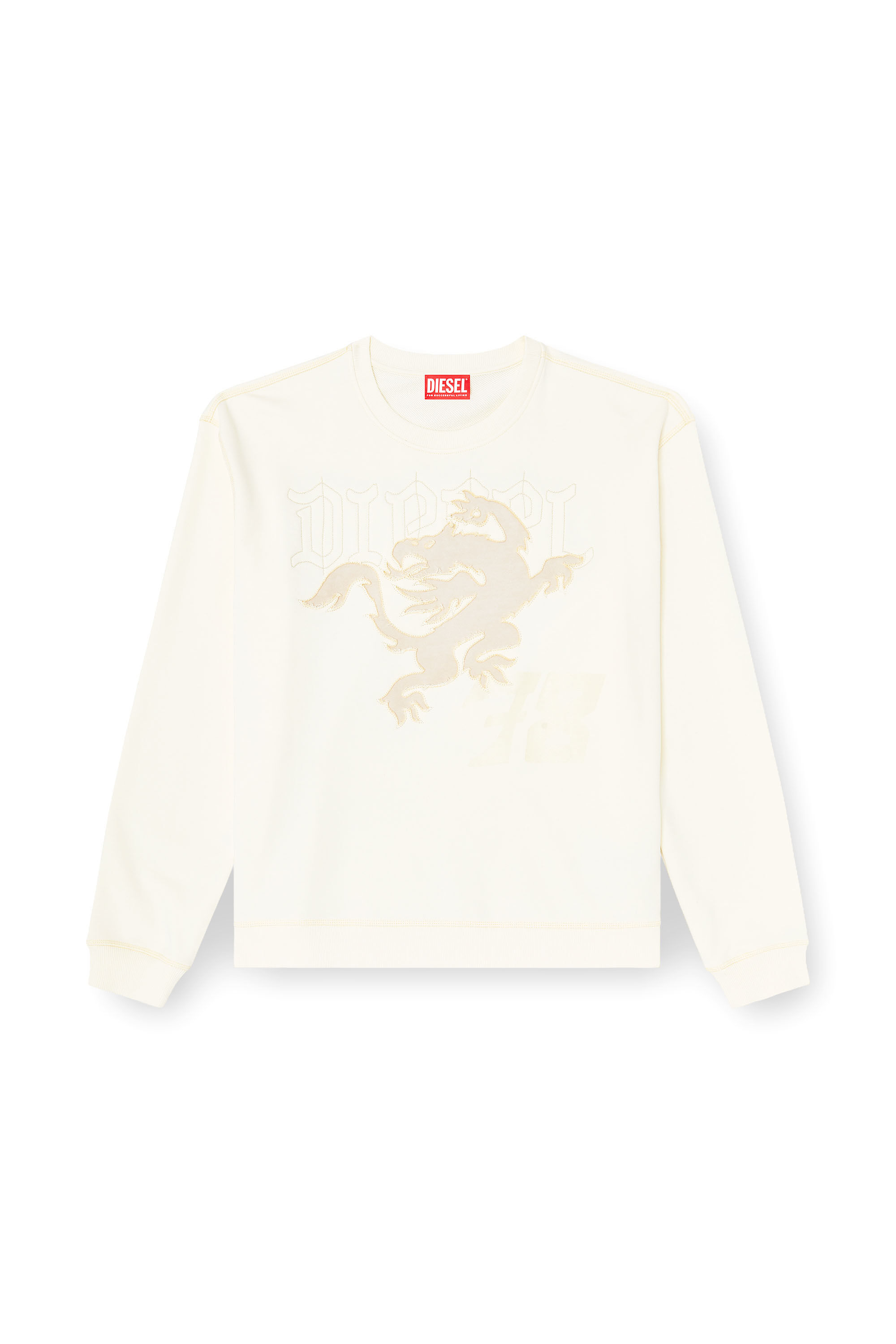 Diesel - S-NORM-AA3, Male's プルオーバースウェット in ホワイト - 2