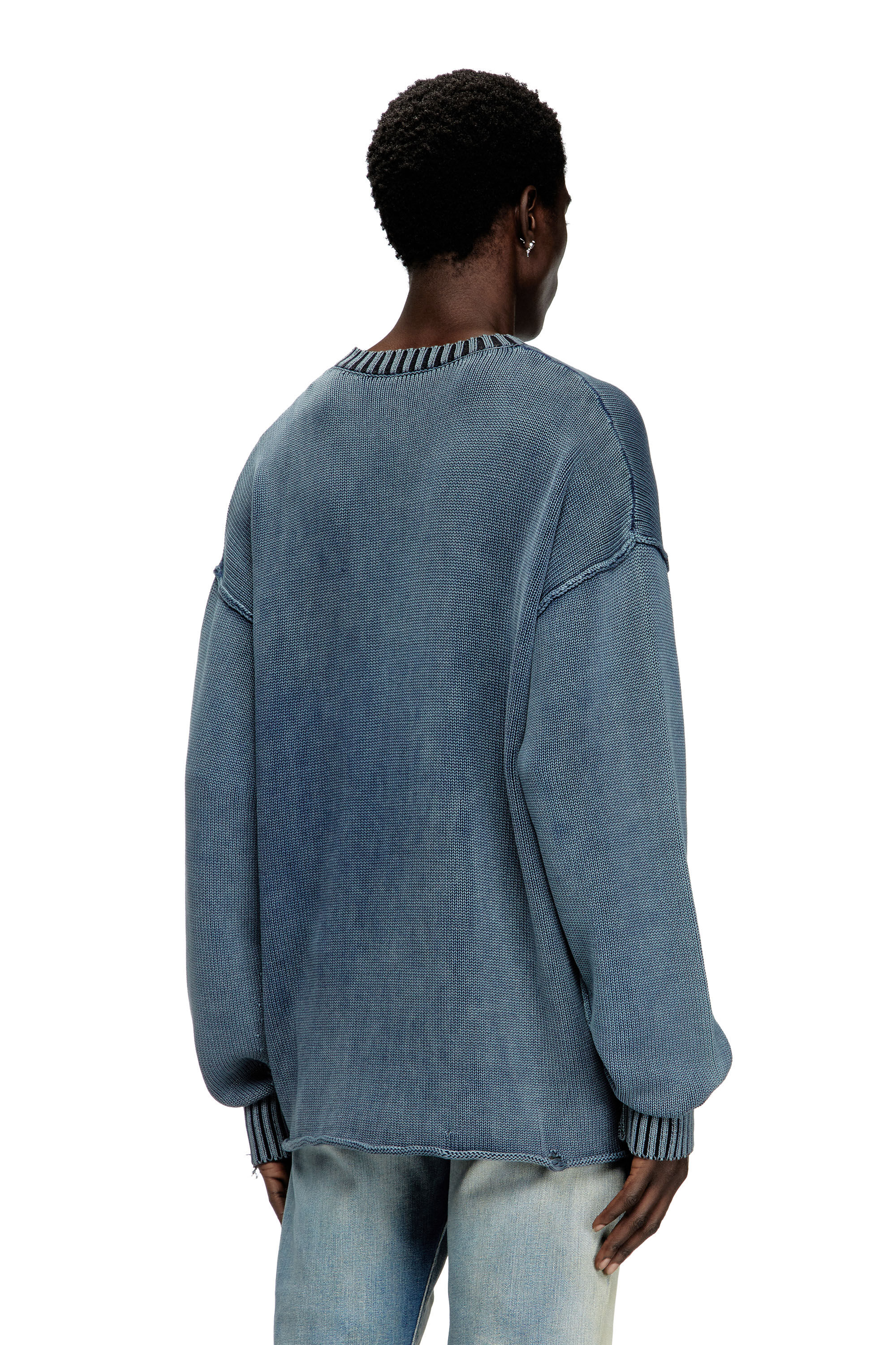 激安商品 K-DELOS-A Denim-look distressed jumper｜ブルー｜メンズ｜DIESEL トップス