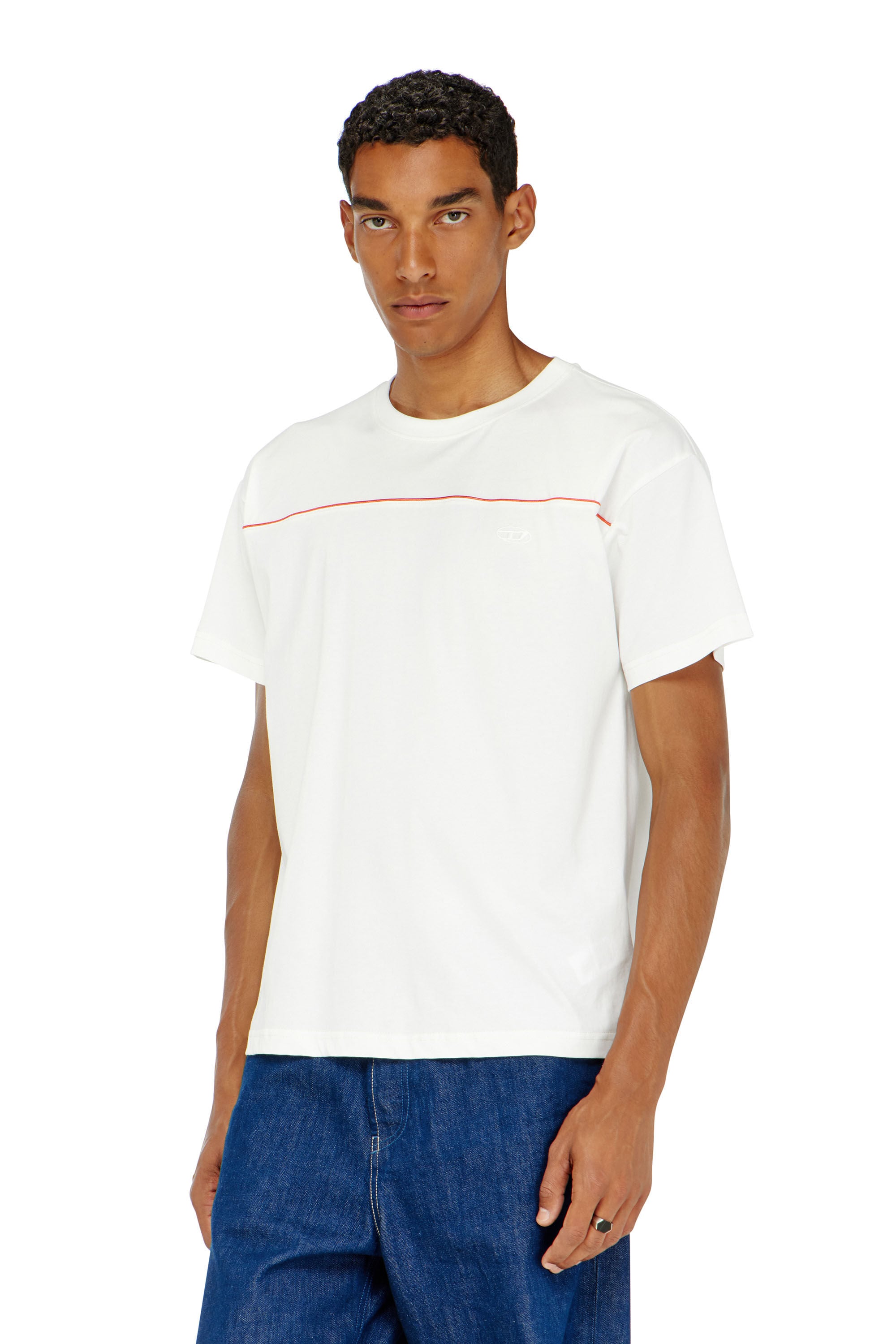 Diesel - T-NORM-PIPING, Male's Tシャツ in ホワイト - 3