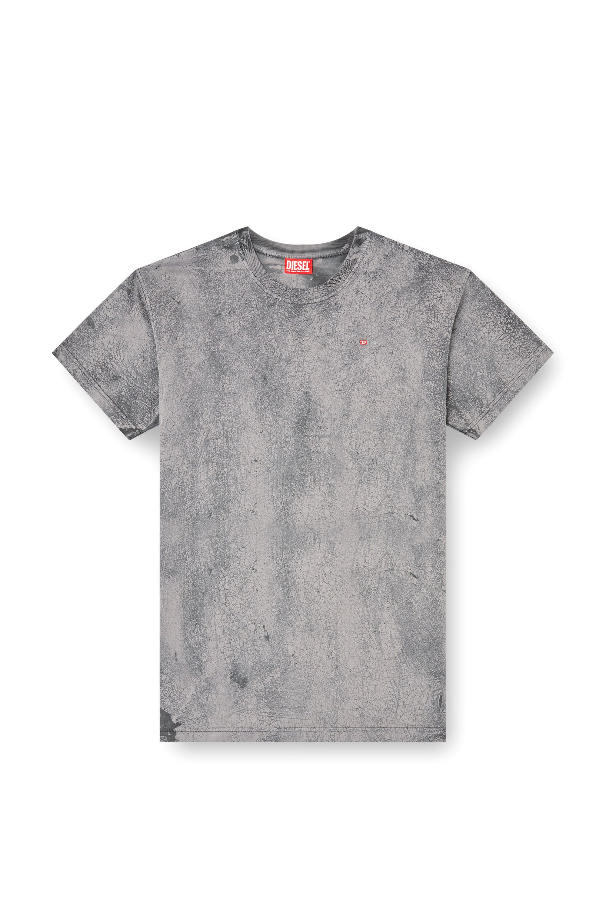 Diesel - T-NORM-T8, Male's T-shirt in waxed jersey in グレー - 2