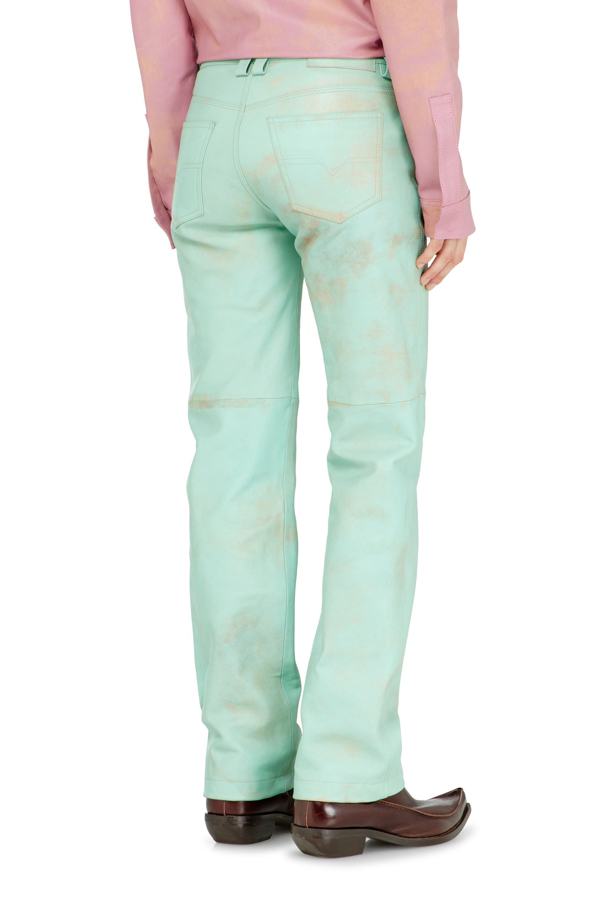 Diesel - L-POCKA, Female's Pants in treated leather in null - 3