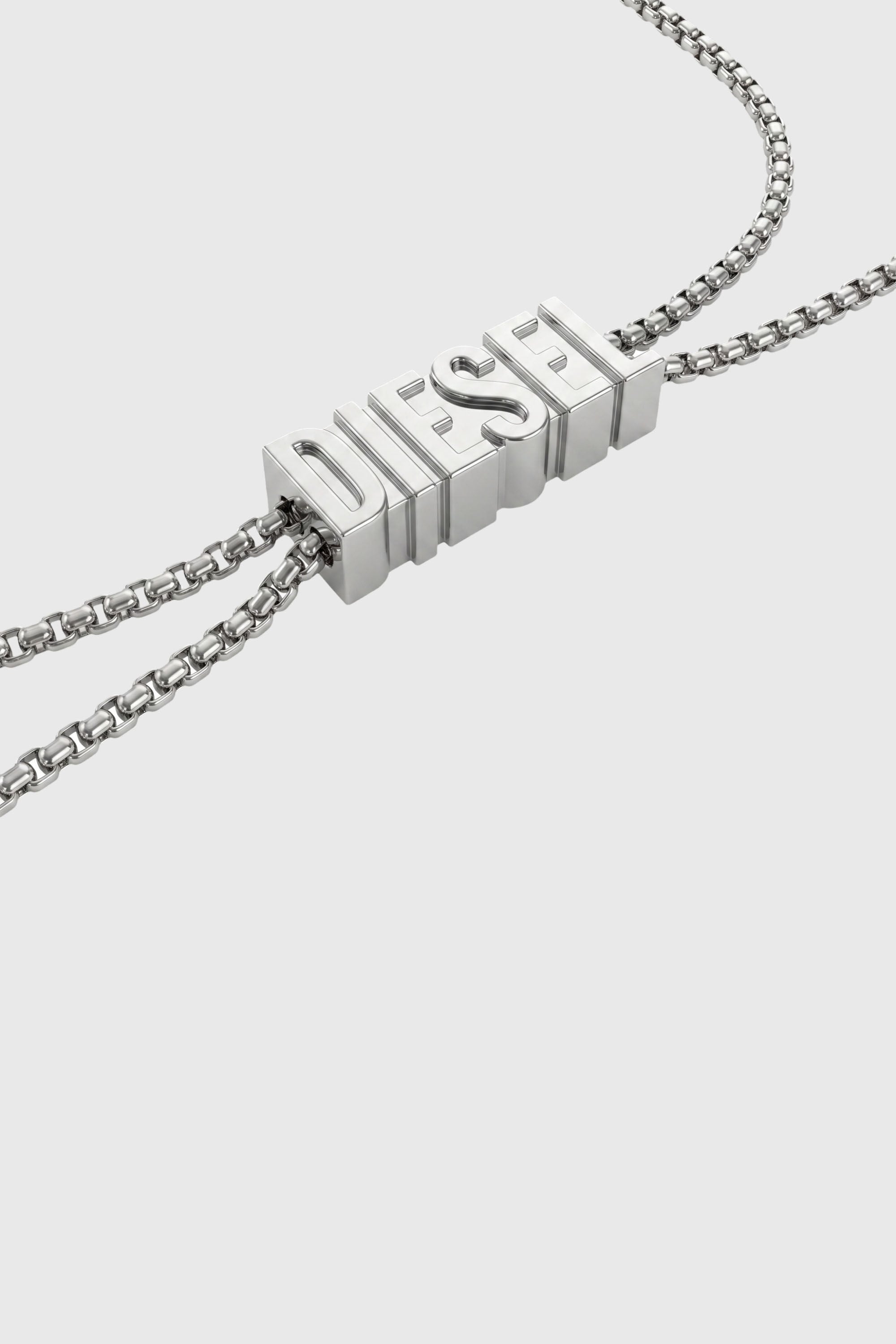 Diesel - 60669 EARBUDS CHAIN EARBUNDS CHAIN, Unisex's D chain earbuds necklace in シルバー - 3