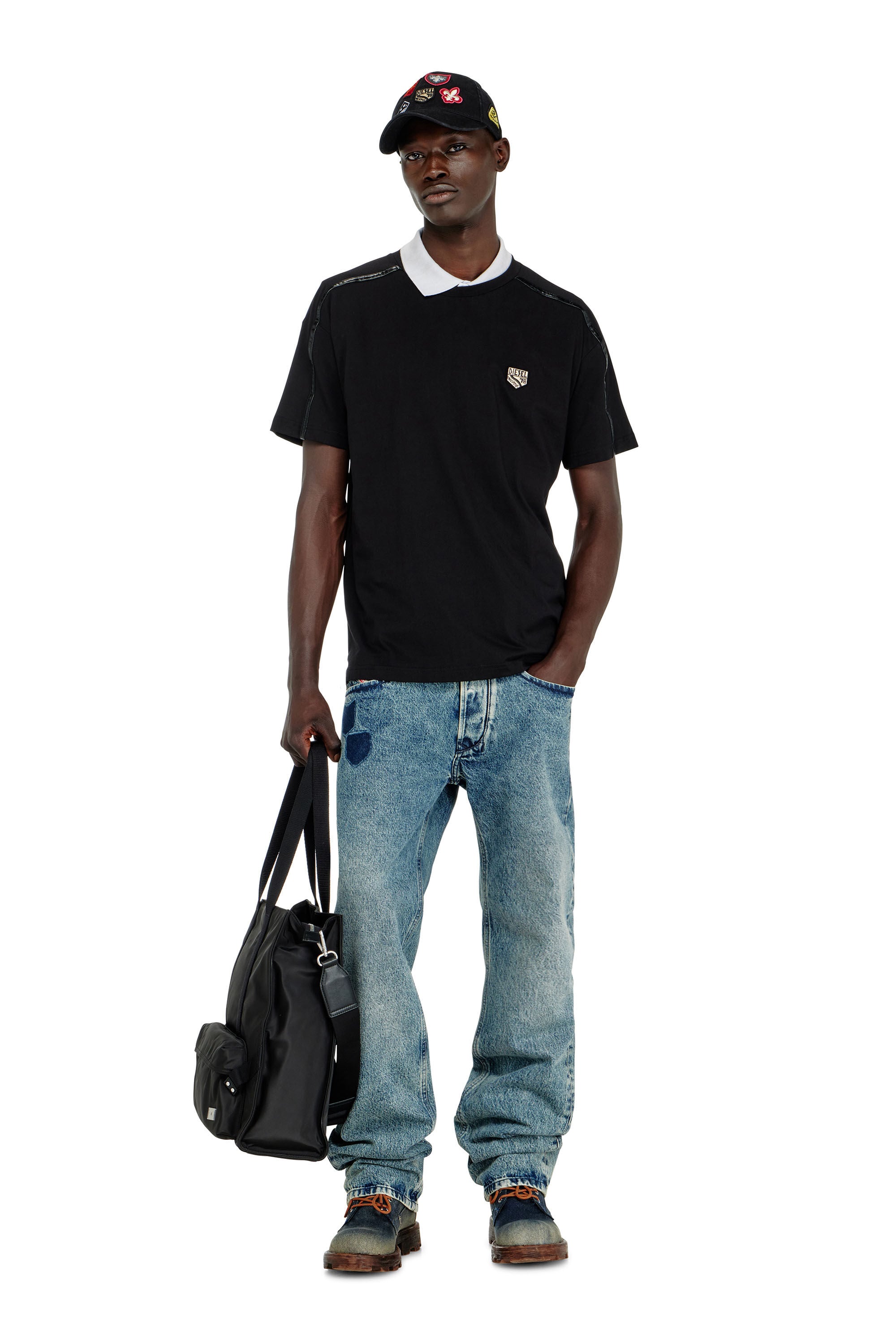 Diesel - T-NORM-FL, Male's Tシャツ in ブラック - 1