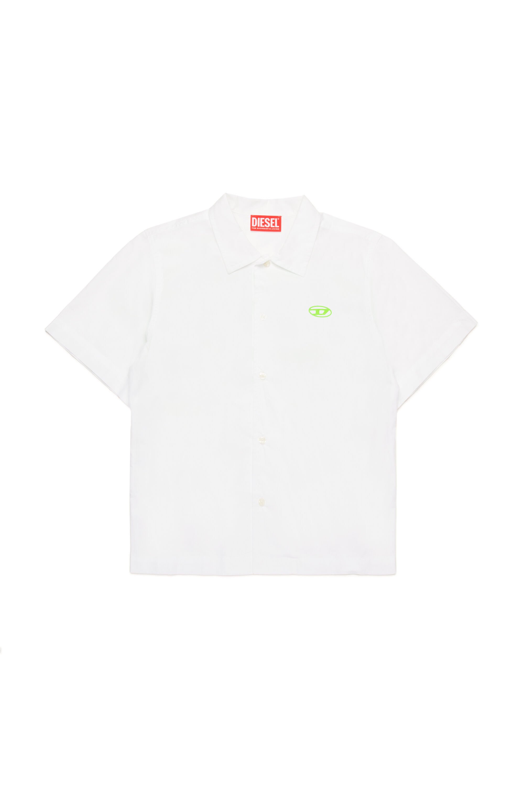 Diesel - MCPOLLY, Male's Short-sleeve shirt with Oval D print in ホワイト - 1