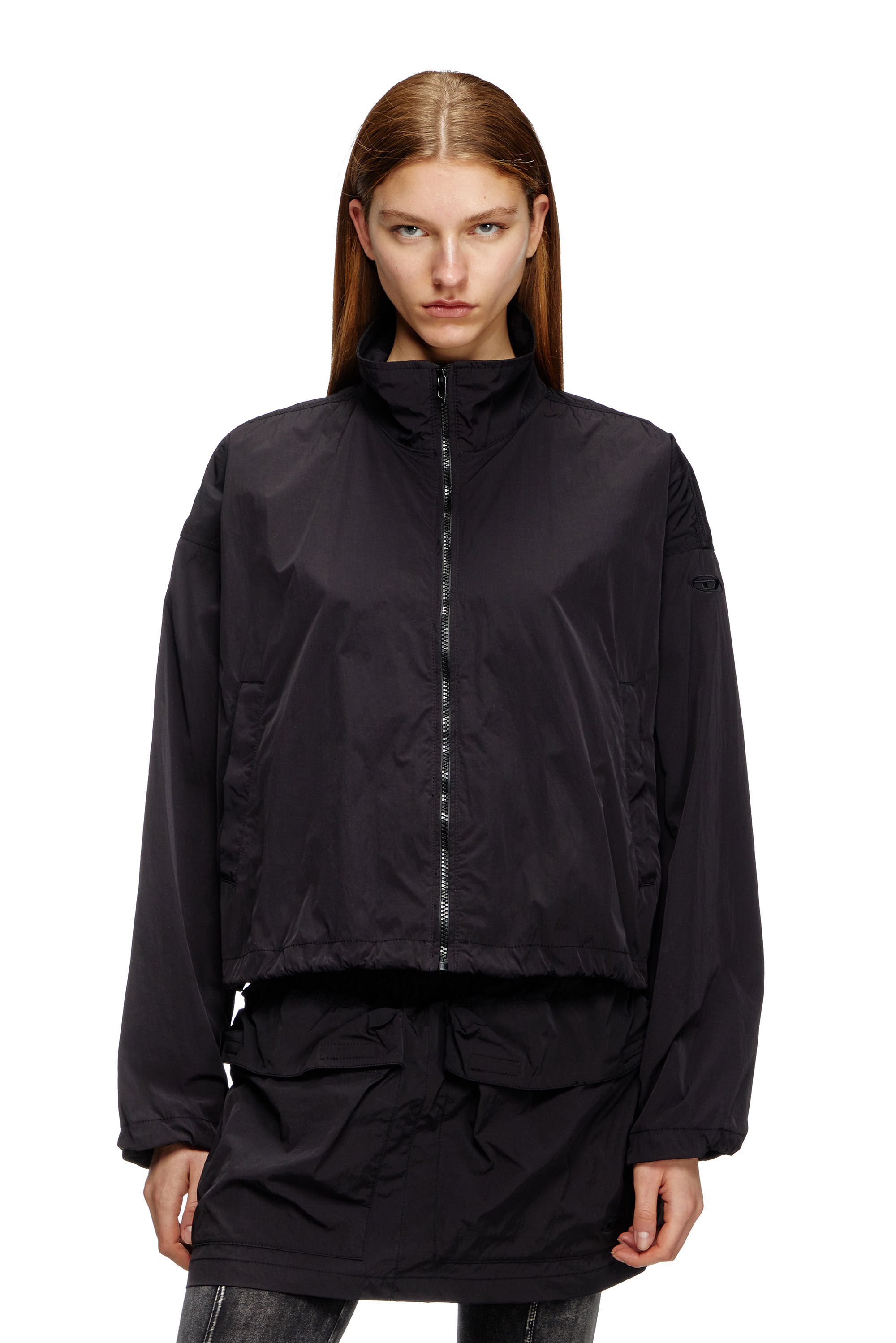 Diesel - G-LEAM, Female's Windbreaker in compact nylon in ブラック - 3