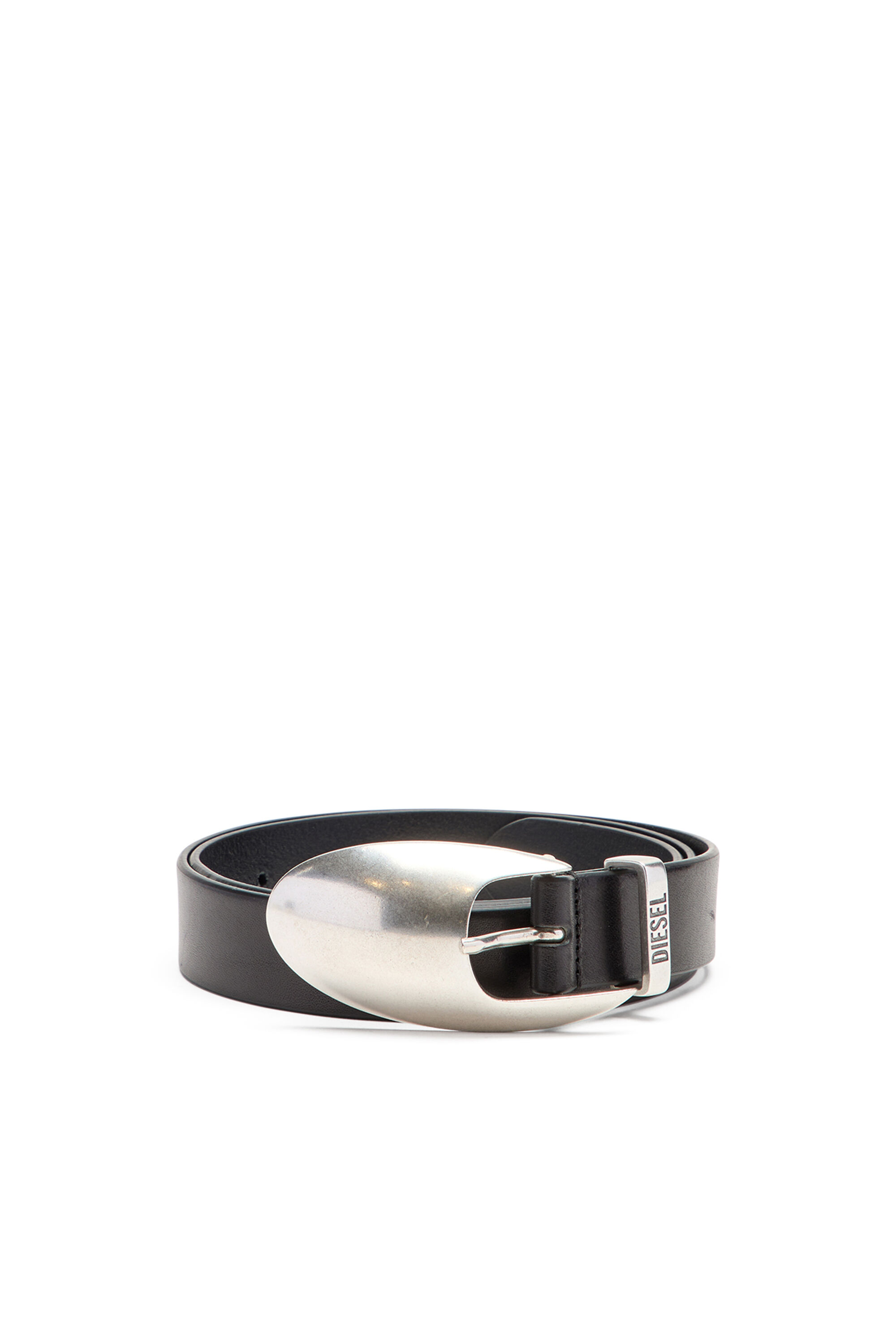 B-ROP 30 3cm leather belt with sculptural buckle｜ブラック｜メンズ
