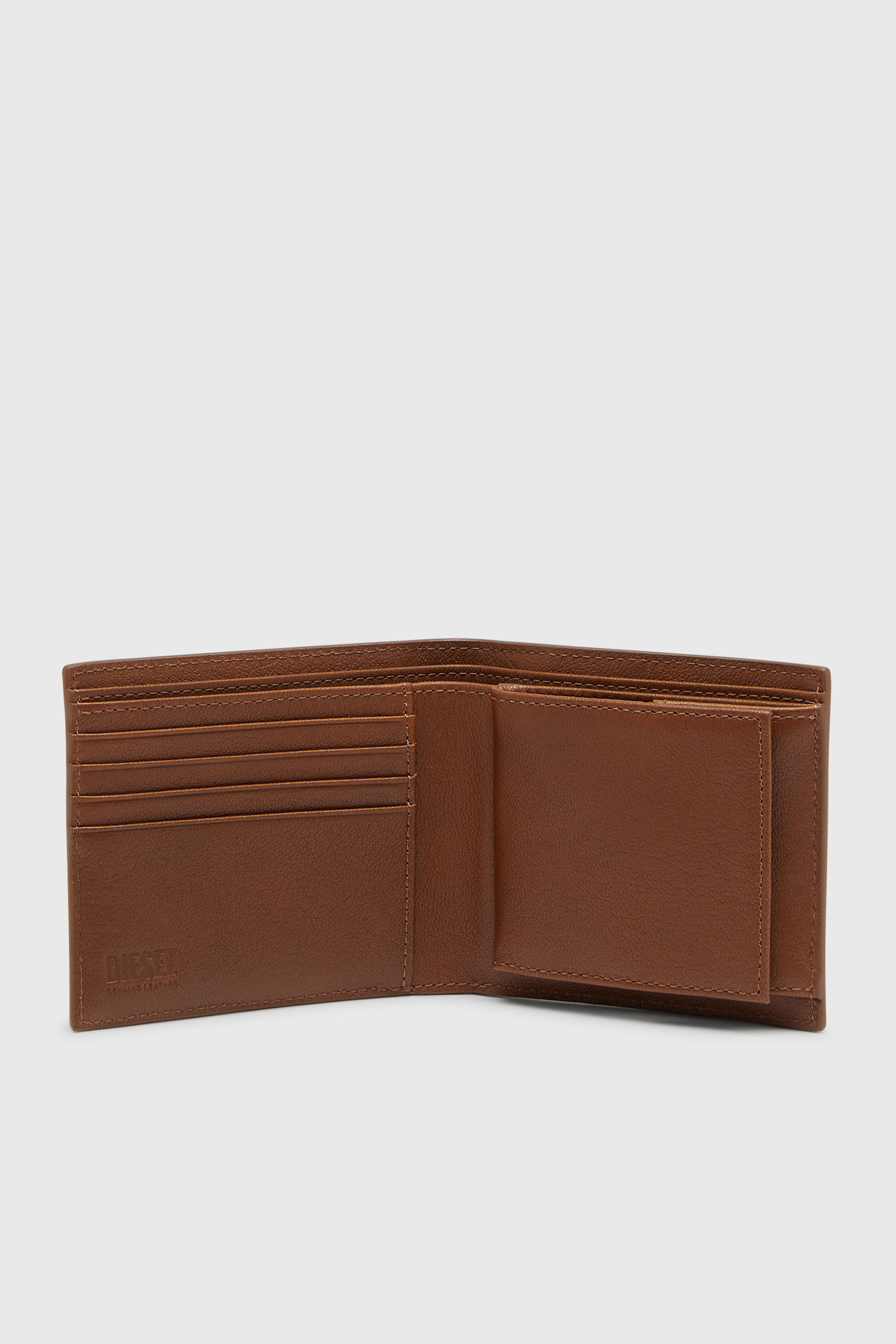 Diesel - MONOGRAM BI-FOLD COIN S 3D, Male's 二つ折りウォレット in ブラウン - 3