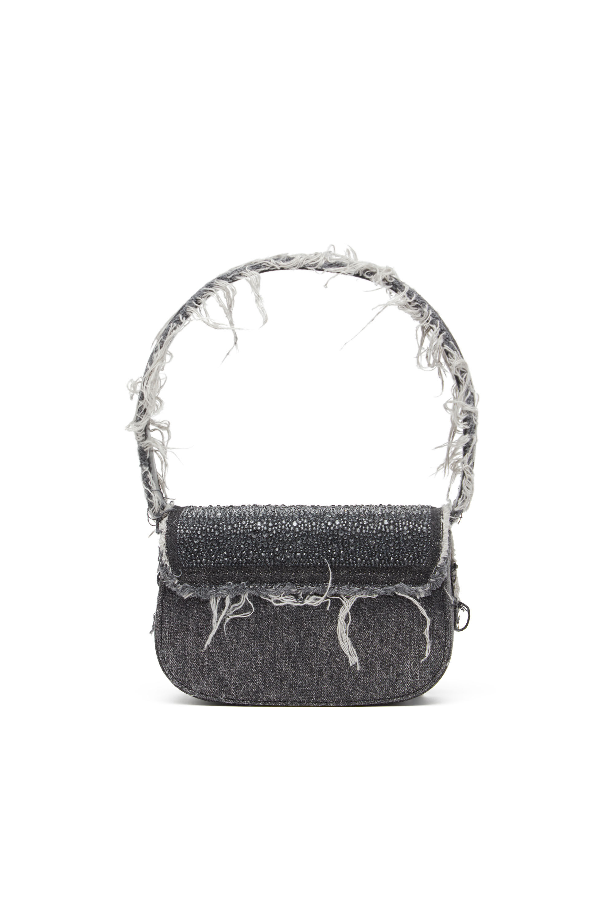 Diesel - 1DR, Female's 1DR-Iconic shoulder bag in denim and crystals in ブラック - 3