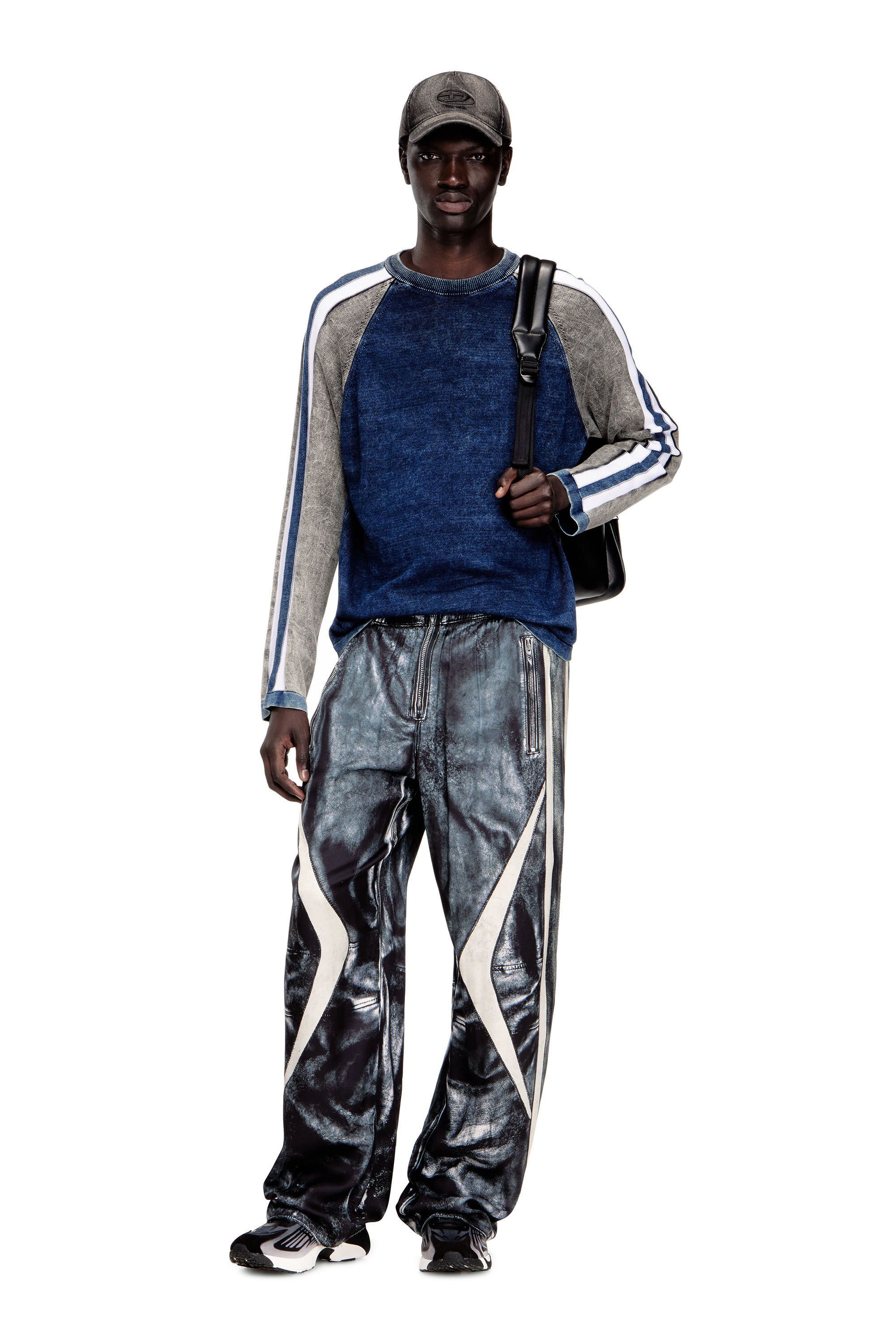 Diesel - K-HERO, Male's プルオーバーニット in ブルー/グレー - 1