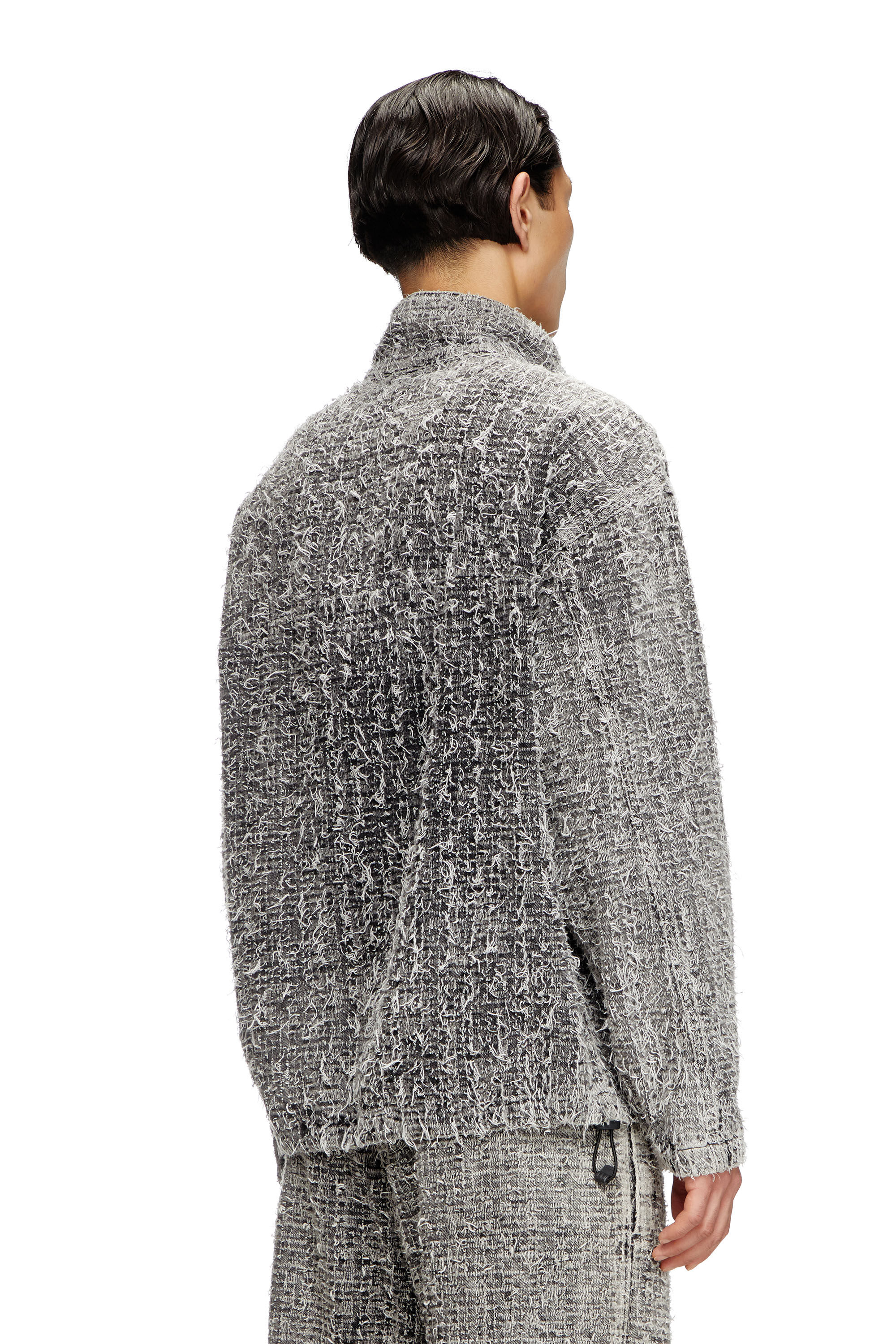 Diesel - D-FLOW-S2, Unisex's Pullover jacket in bouclé denim in グレー - 4