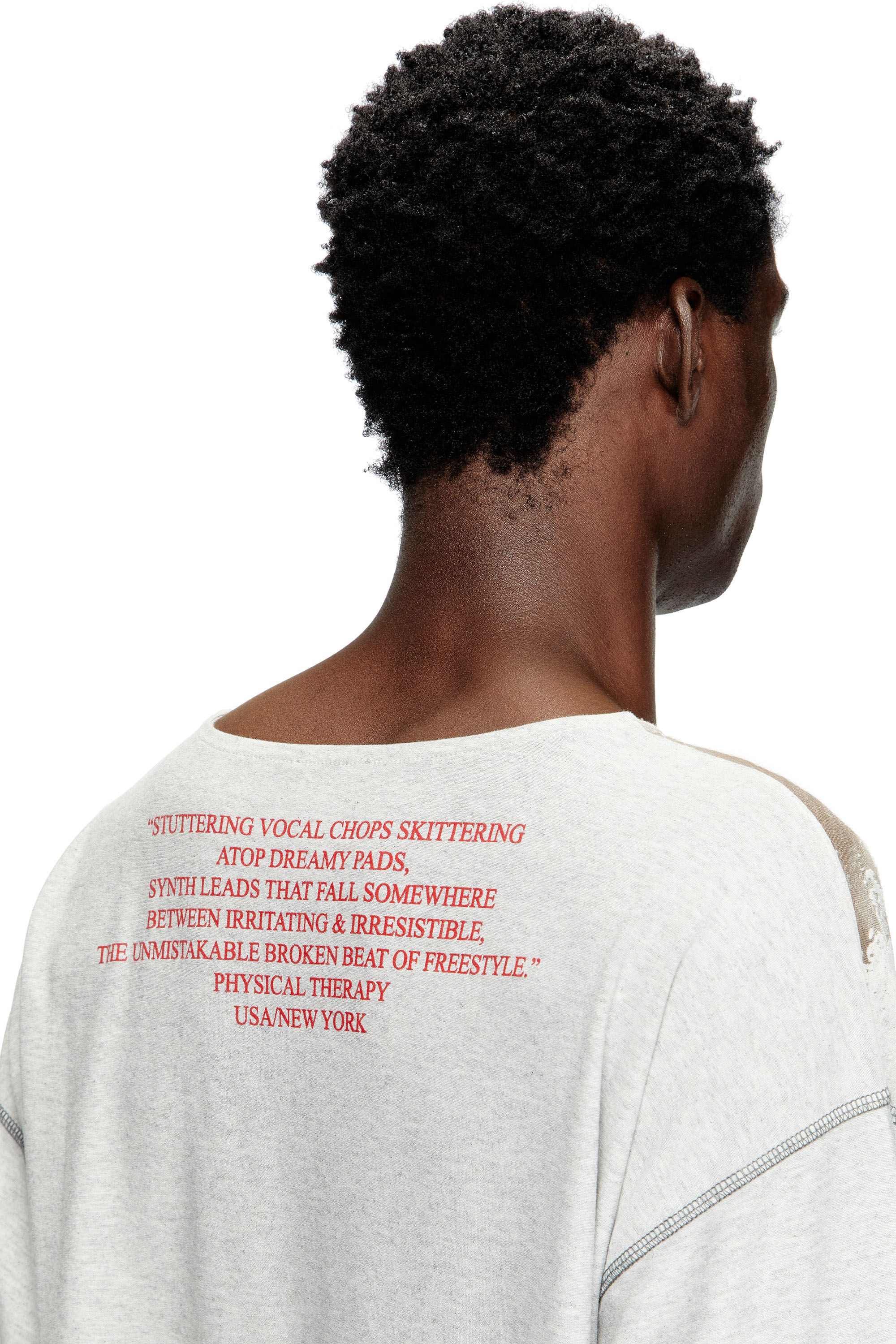 Diesel - T-JERRY-B, Unisex's Long-sleeve T-shirt with lyrics print in グレー - 5