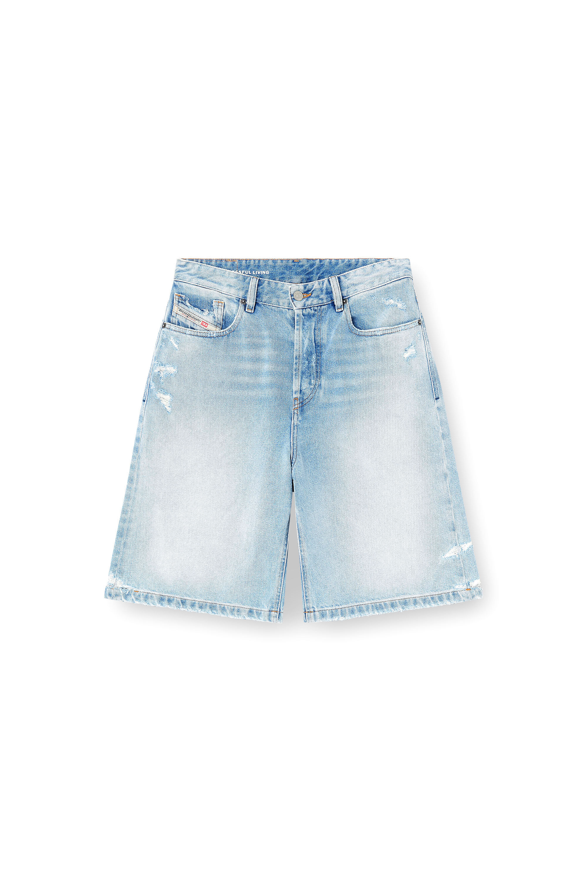 Diesel - DE-SIRE-SHORT, Female's Shorts in destroyed denim in ライトブルー - 2