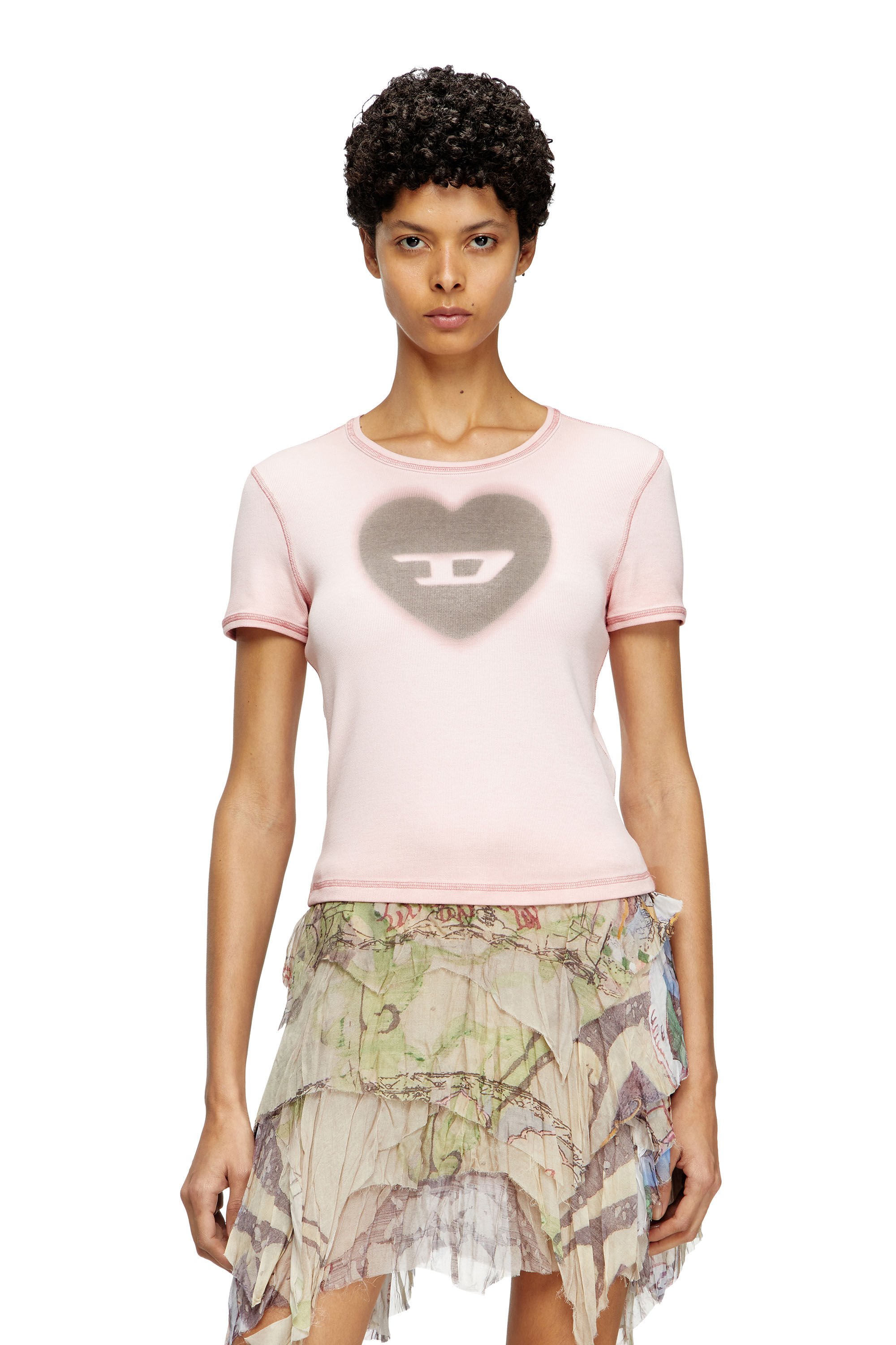 Diesel - T-ELE, Female's Tシャツ in フェースパウダー - 3