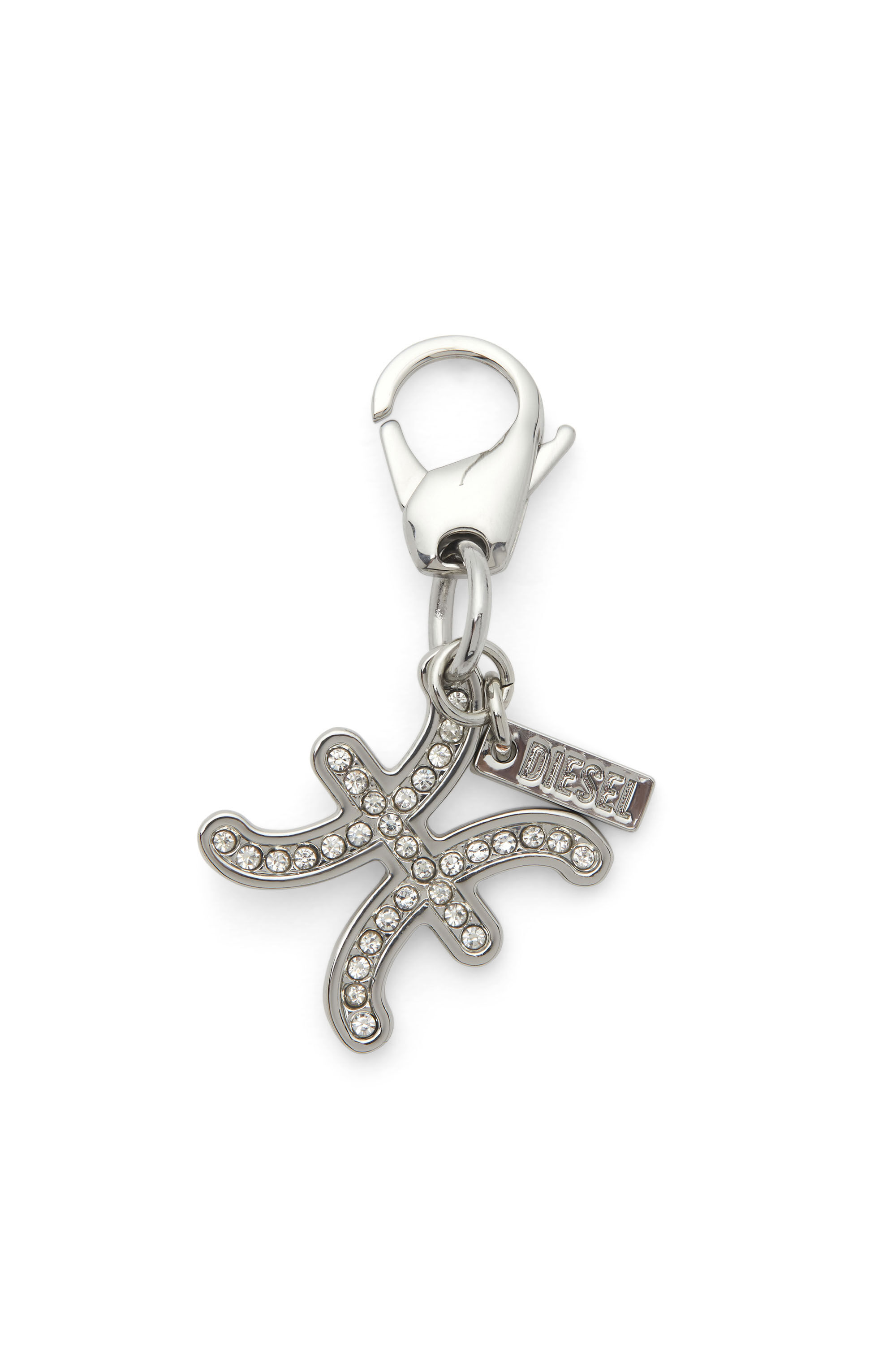 CHARM PISCES Metal Pisces charm with rhinestones｜シルバー
