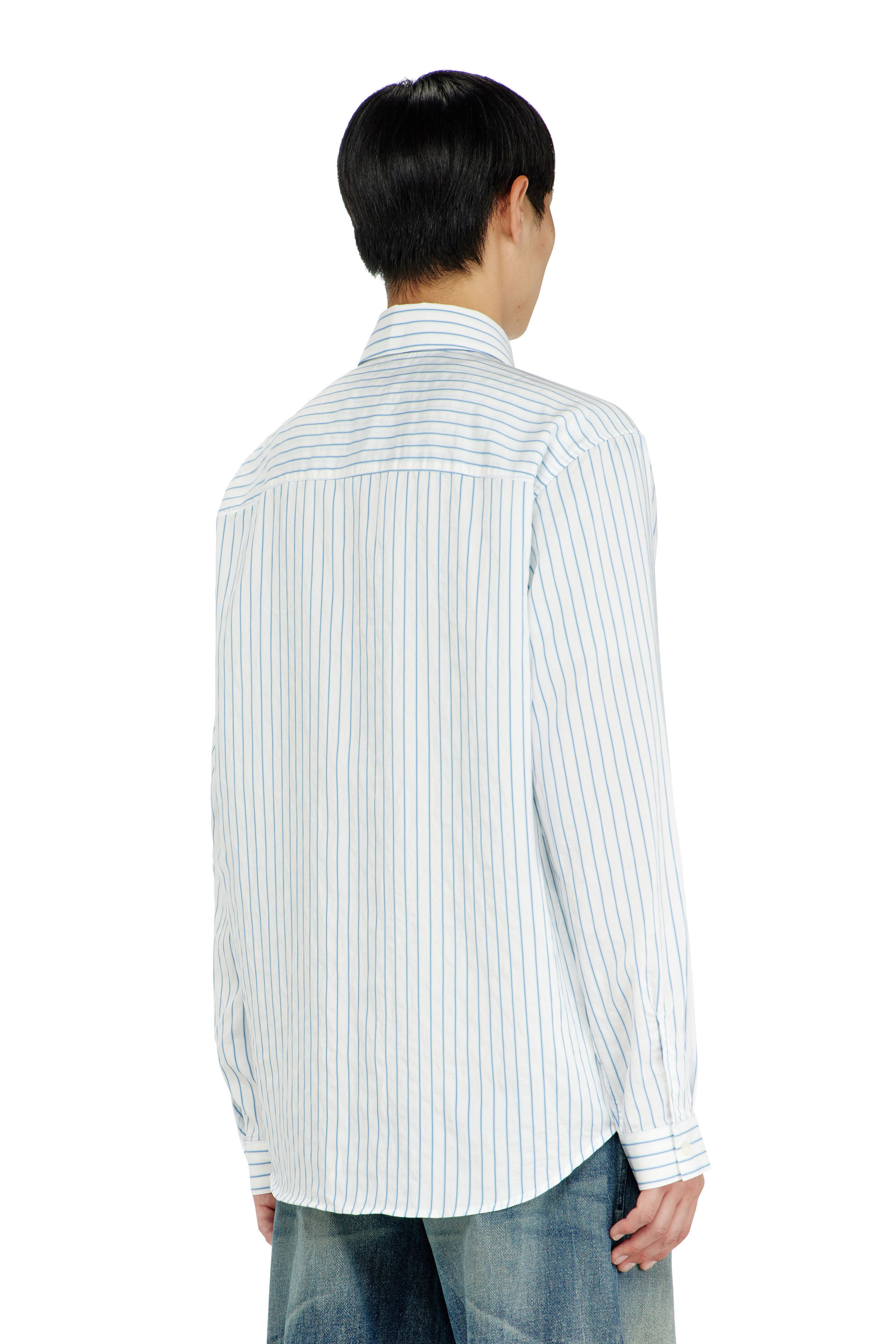 Diesel - S-SIMPLY-AGCL, Male's シャツ in ホワイト/ブルー - 4
