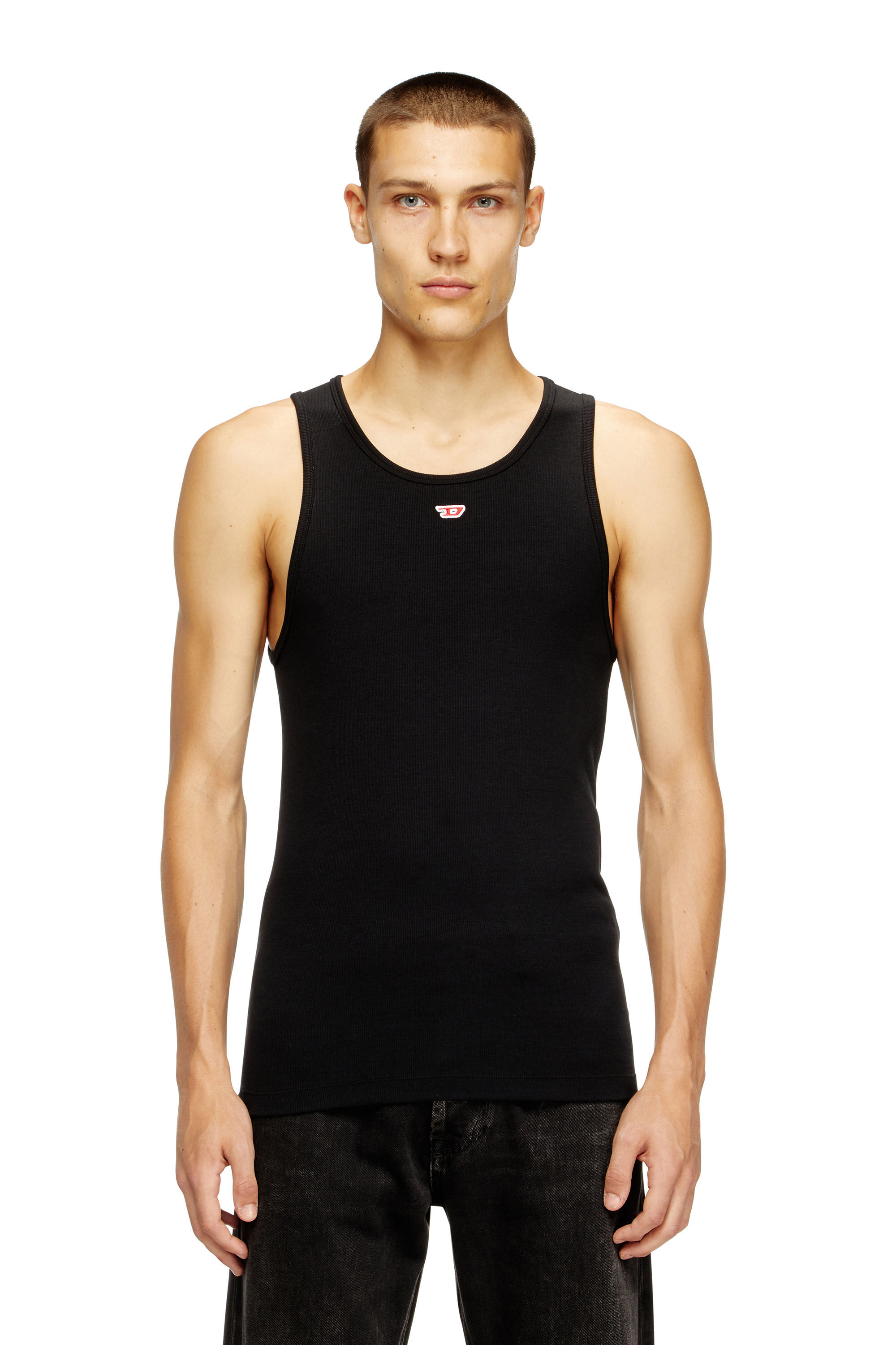 Diesel - T-LIFTY-D, Male's Tank top with mini D logo patch in ブラック - 3