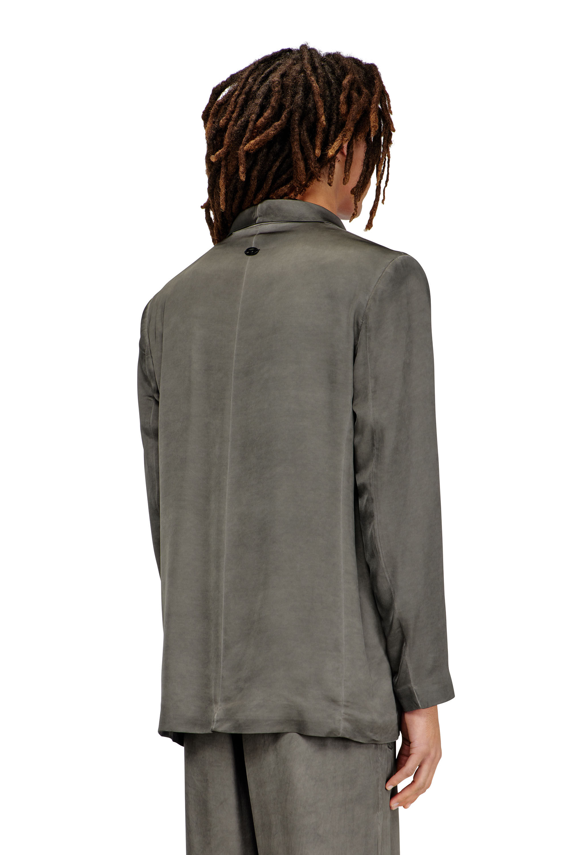 Diesel - J-ARMAN-ALBG, Male's Blazer in treated fluid viscose in ダークグレー - 5