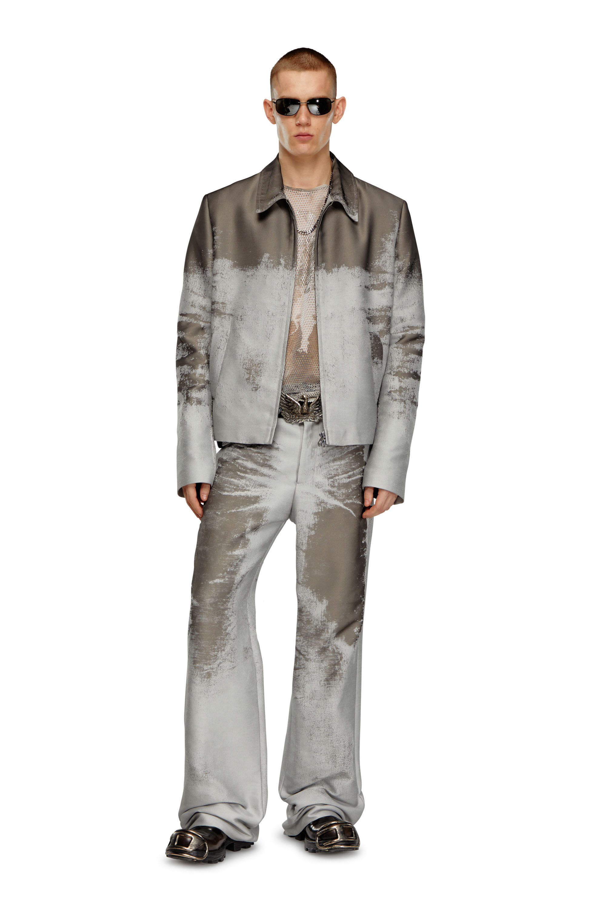 J-PYLON Blouson jacket in devoré twill｜グレー｜メンズ｜DIESEL