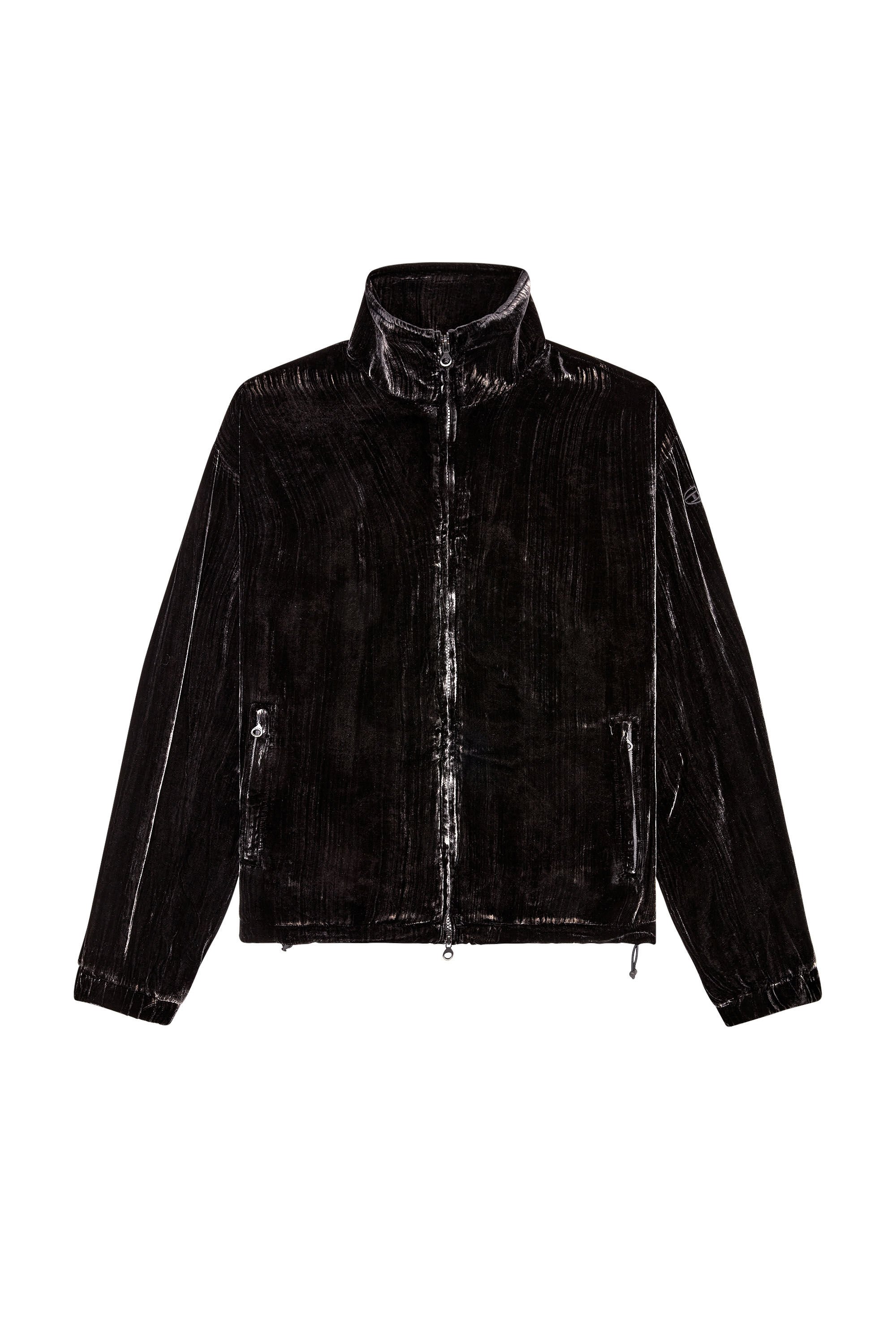 Diesel - J-SALFORD, Male's Treated silk-blend velvet jacket in ブラック - 2