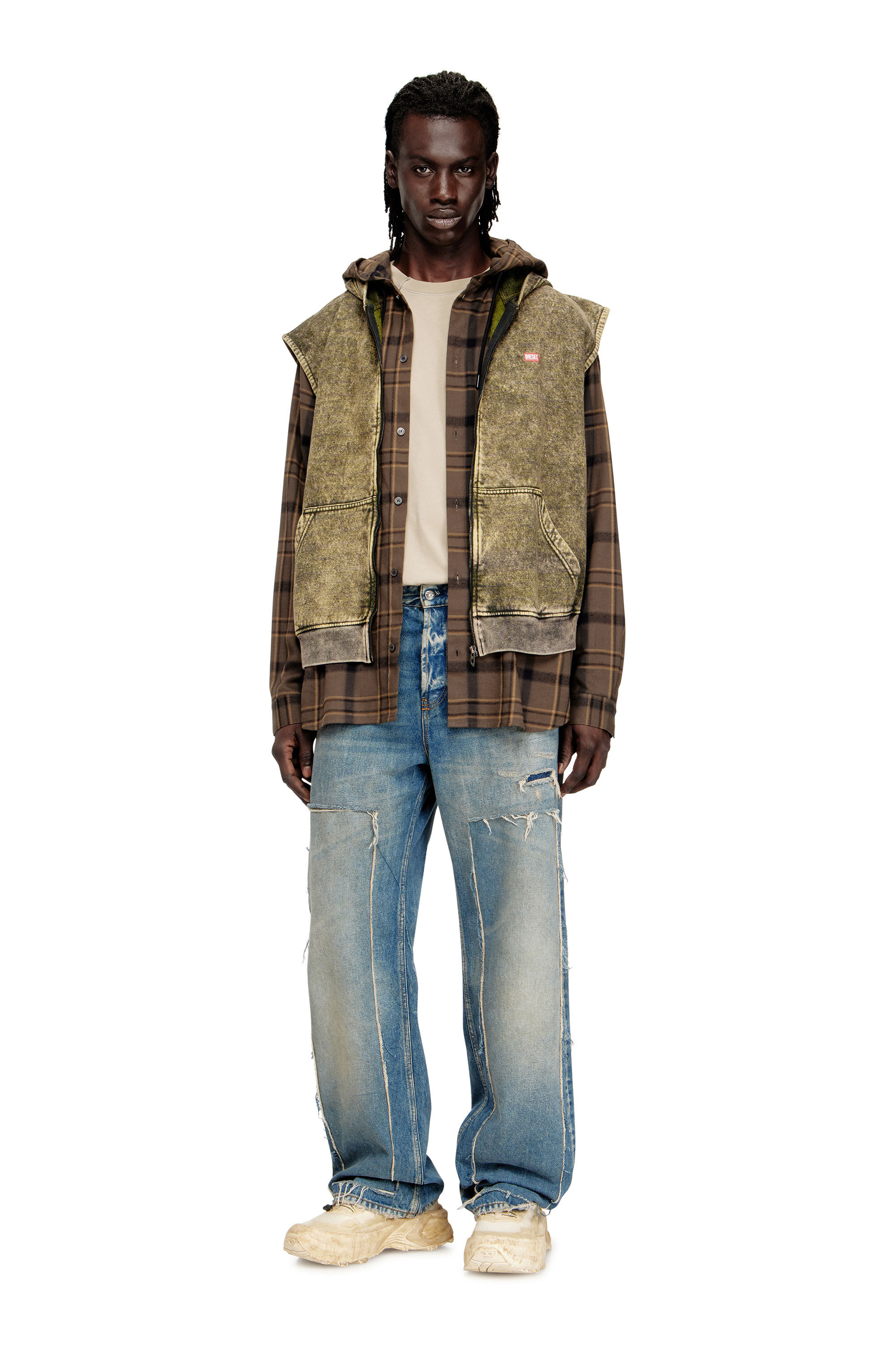 有名ブランド 定価 DIESEL ジップパーカー ガーメントダイ アシッド 
