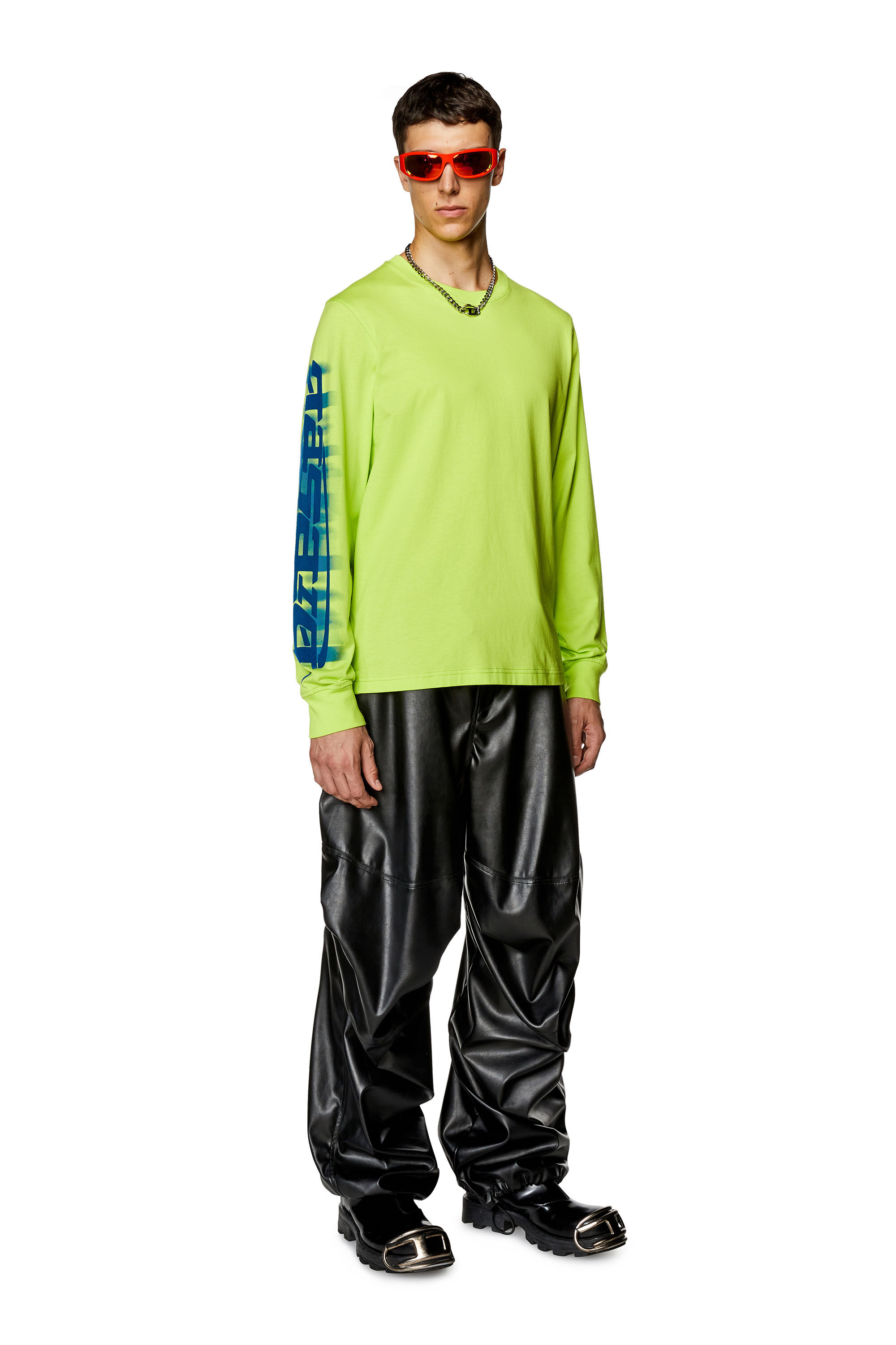 T-JUST-LS-SLITS-N2 Tシャツ 長袖｜グリーン｜メンズ｜DIESEL