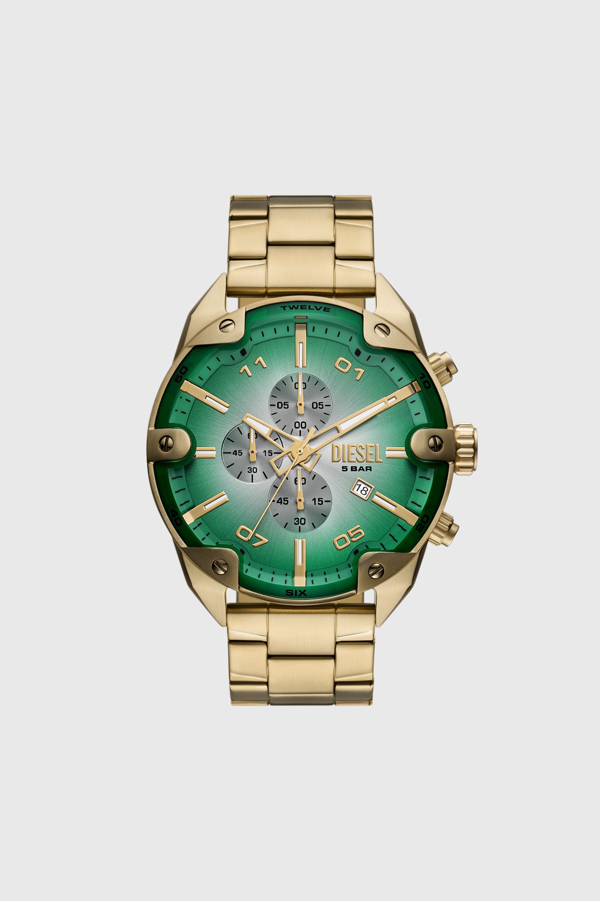 く*ん様 m*i様 DIESEL メンズ アナログ クォーツ 腕時計 グリーン文 DZ4685 WATCH Spiked Stainless Steel Watch｜ゴールド｜メンズ｜DIESEL