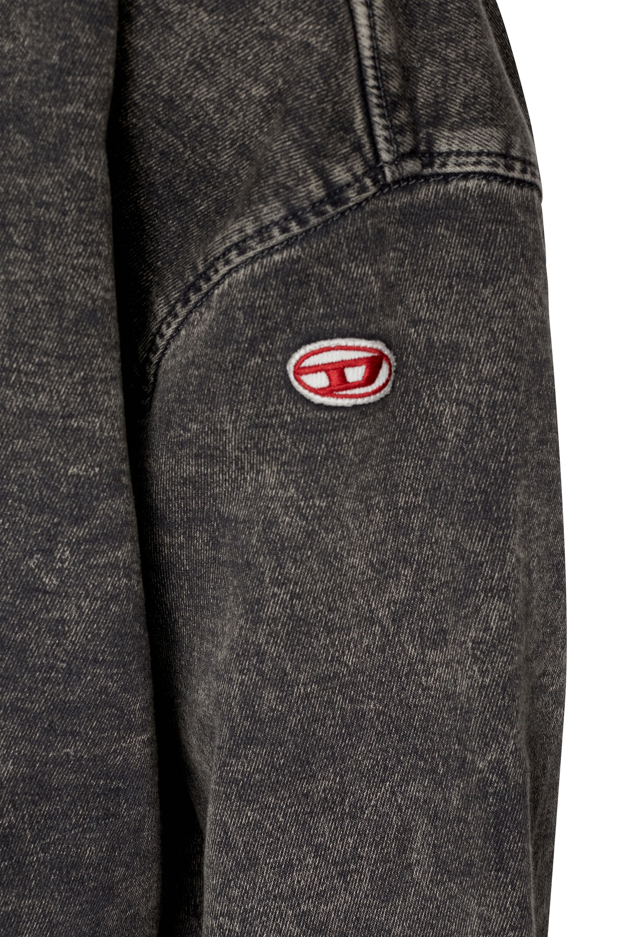 Diesel - D-KRIB TRACK DENIM SWEATSHIRT, Male's スウェット トップス in ブラック/ダークグレー - 4