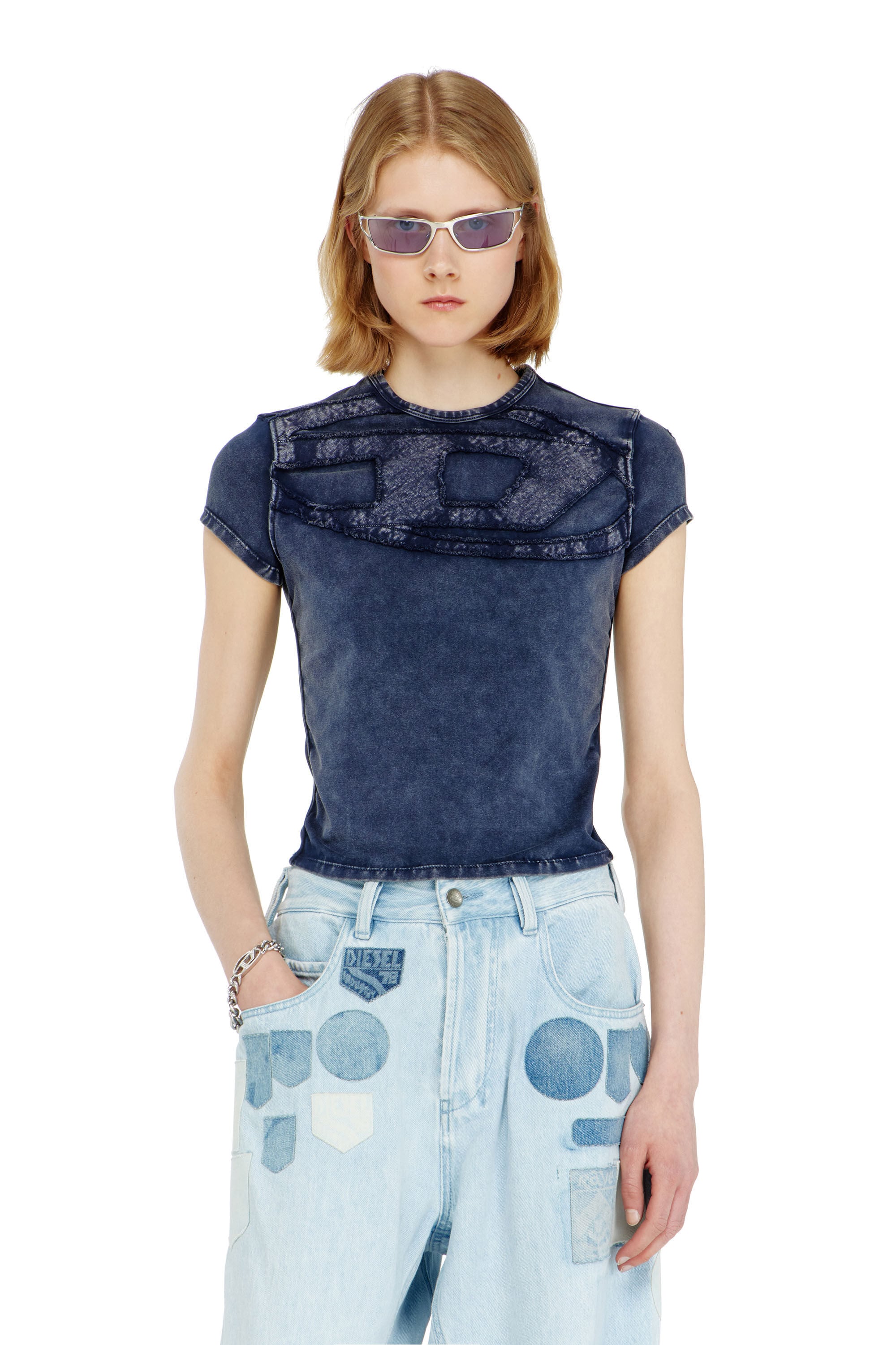 Diesel - T-MELY-CUP, Female's 半袖トップ in ダークブルー - 3