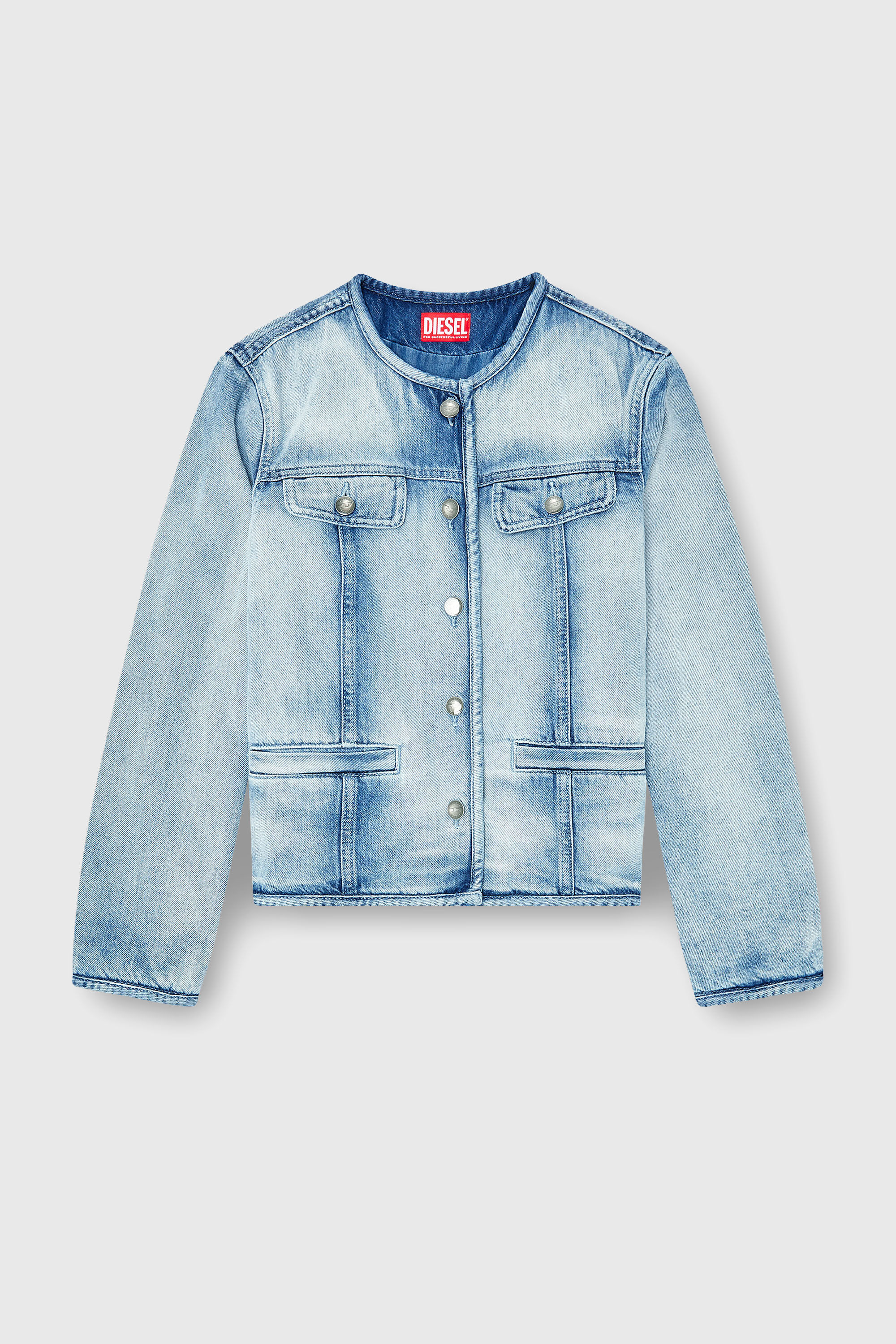 Diesel - DE-GRAFY-FSI1, Female's Jacket in medium-light skeleton denim in ライトブルー - 2