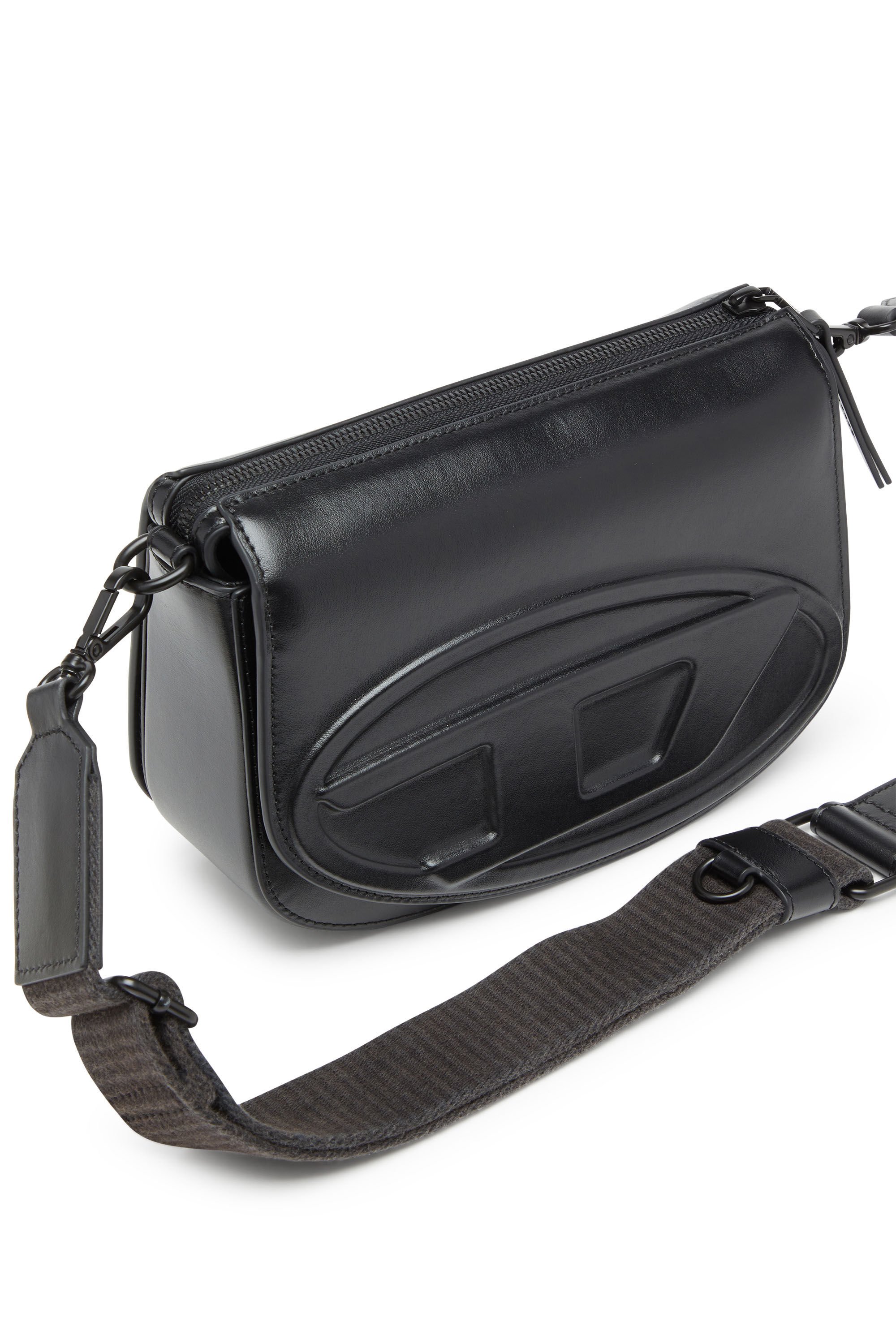 Diesel - 1DR CAMERA BAG, Unisex's 1DR-Camera bag in premium leather in ブラック - 6